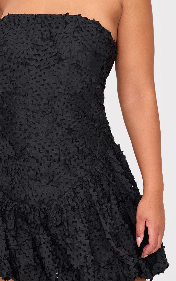 Plus Black Textured Corset Mini Dress Product Image