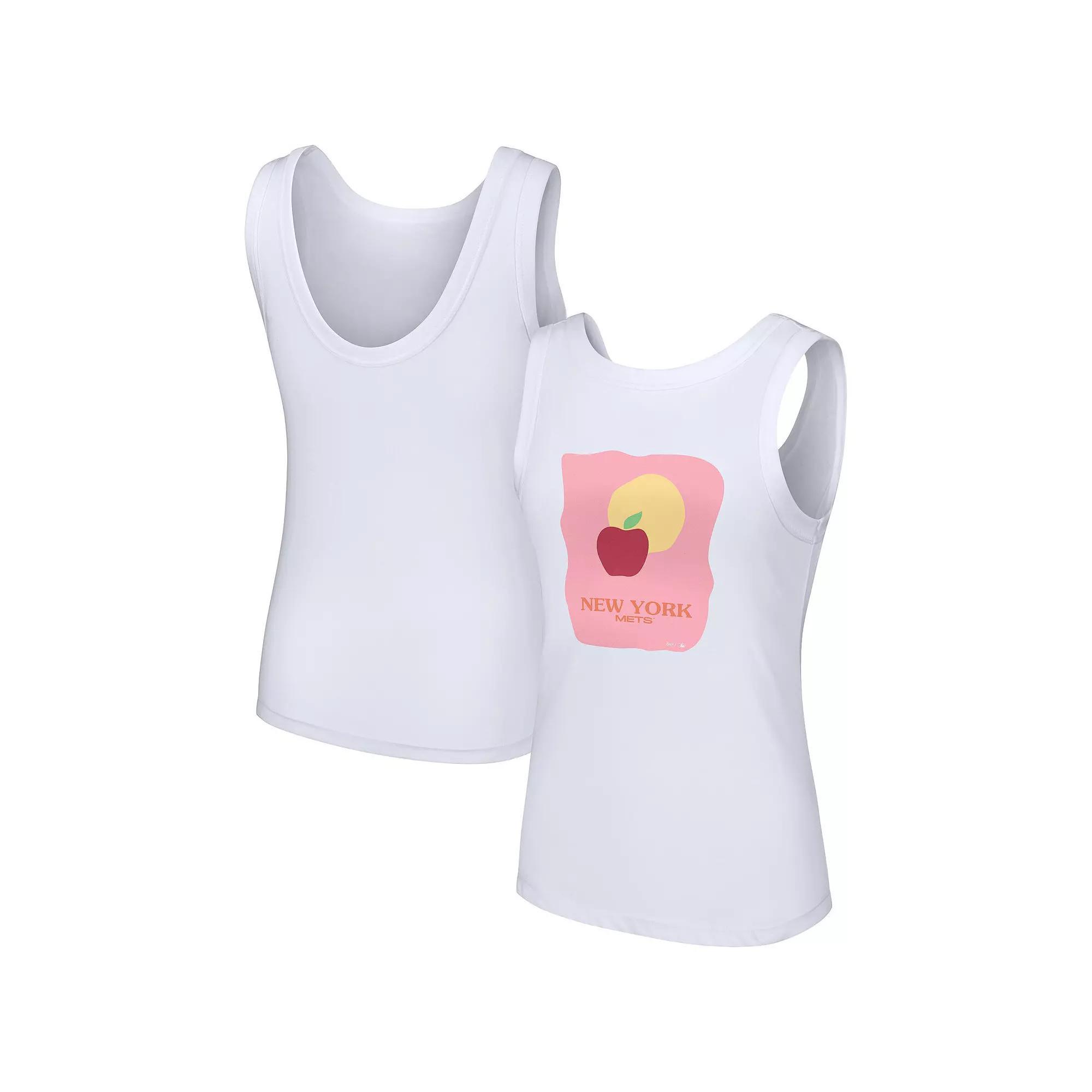 Women's Lusso Style White New York Mets Lindy Tank Top,  Product Image