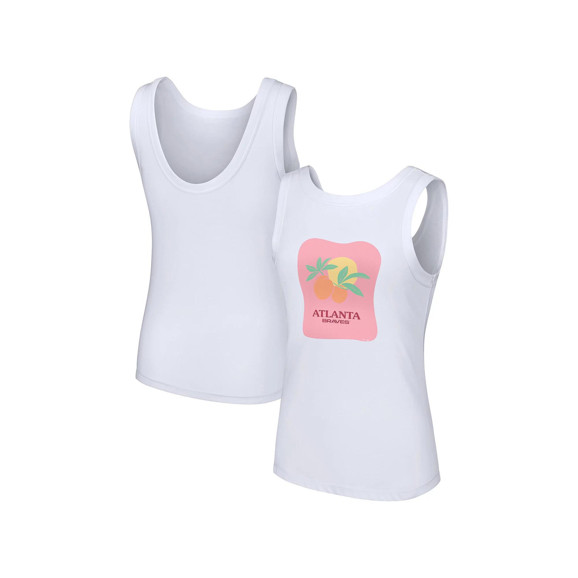Women's Lusso Style White Atlanta Braves Lindy Tank Top,  Product Image