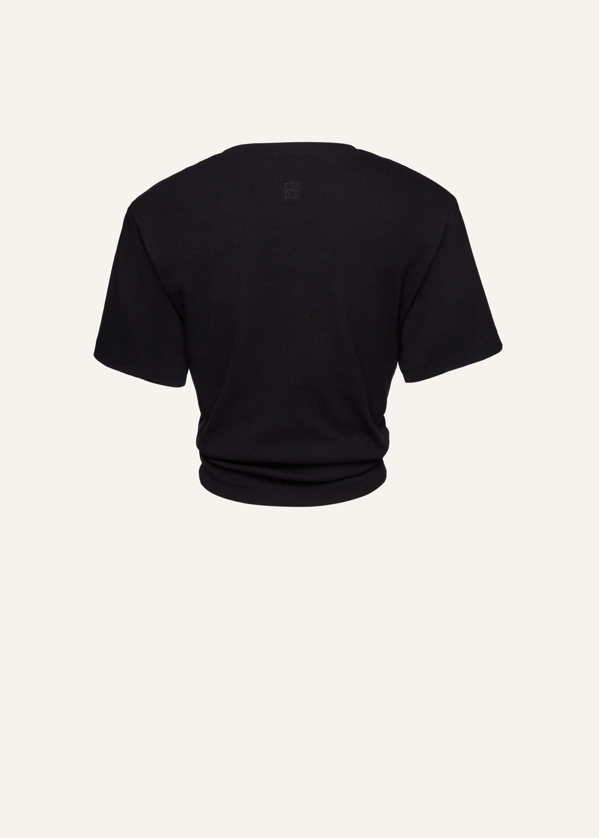 Knotted t-shirt in black Product Image