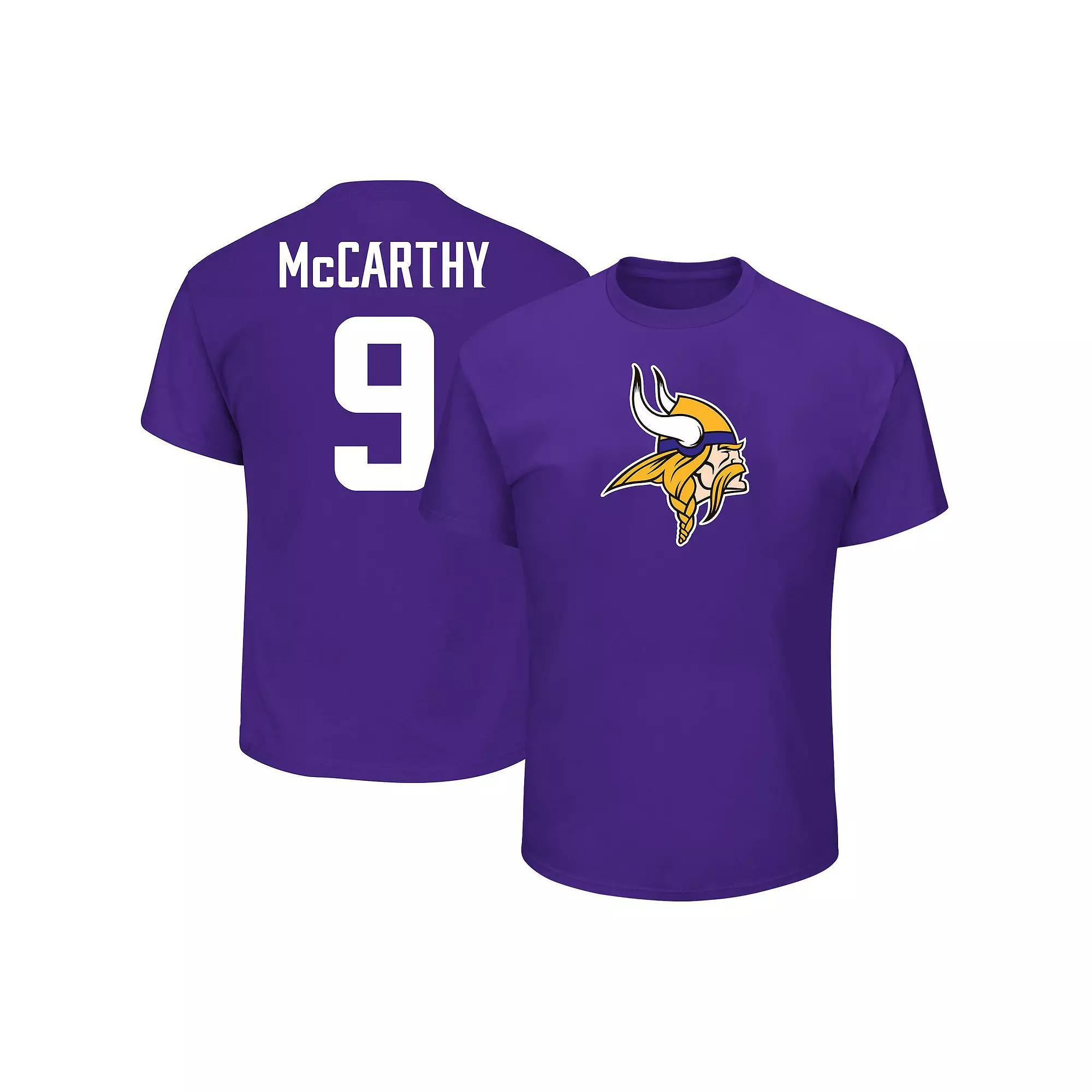 Men's Fanatics J.J. McCarthy Purple Minnesota Vikings Big & Tall Name & Number T-Shirt,  Product Image