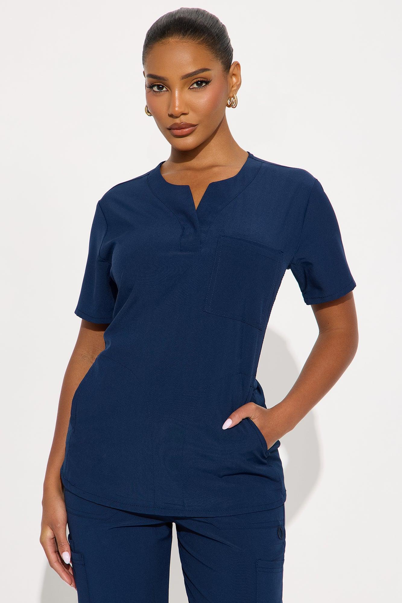 Work Call 4 Way Stretch Uniform Scrub Pant Set - Navy Female Product Image