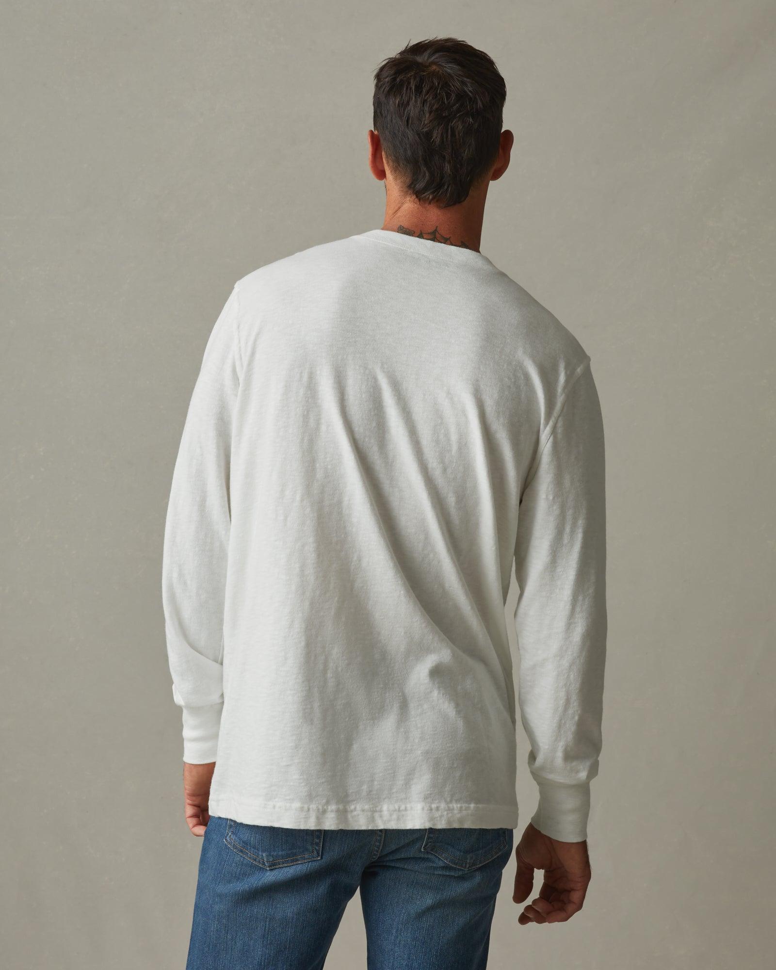 Premium Slub Henley Tee Long Sleeve - Bone Male Product Image