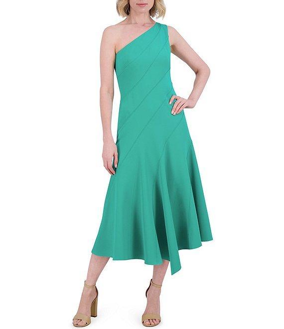 Vince Camuto One Shoulder Fit and Flare Midi Dress Product Image