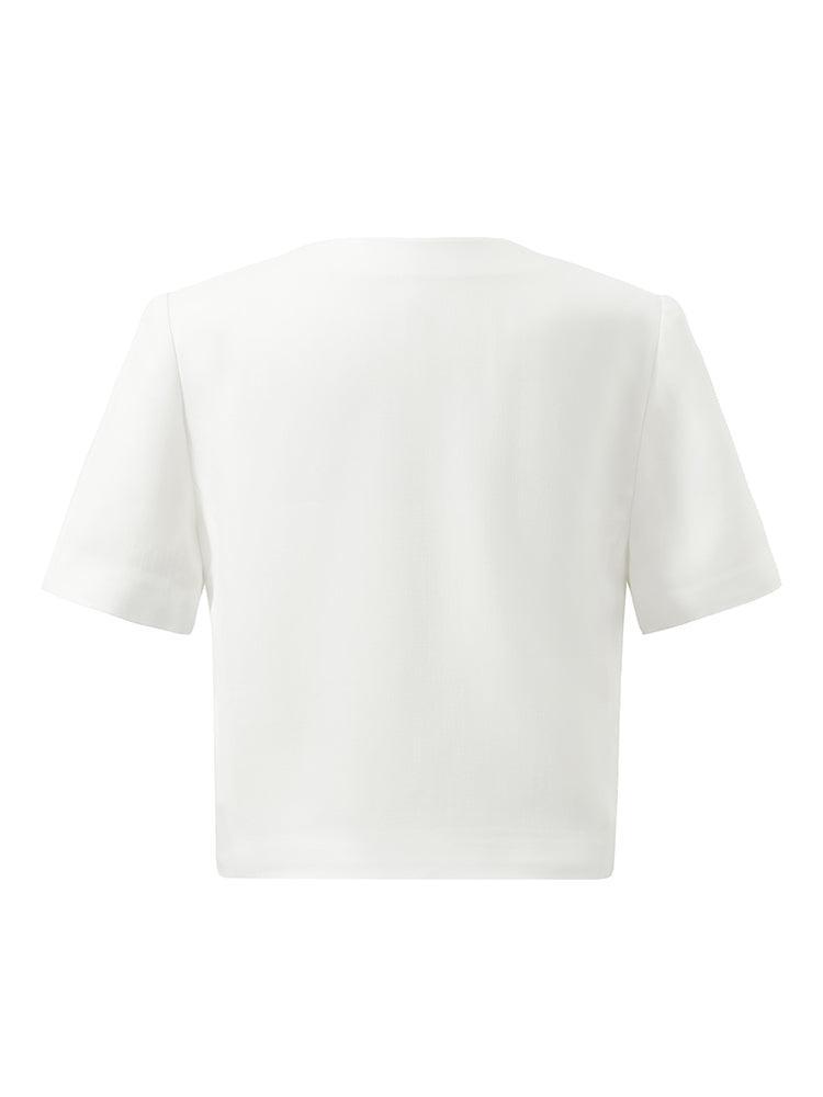 Acetate Single-Breasted Women Crop Blazer Product Image