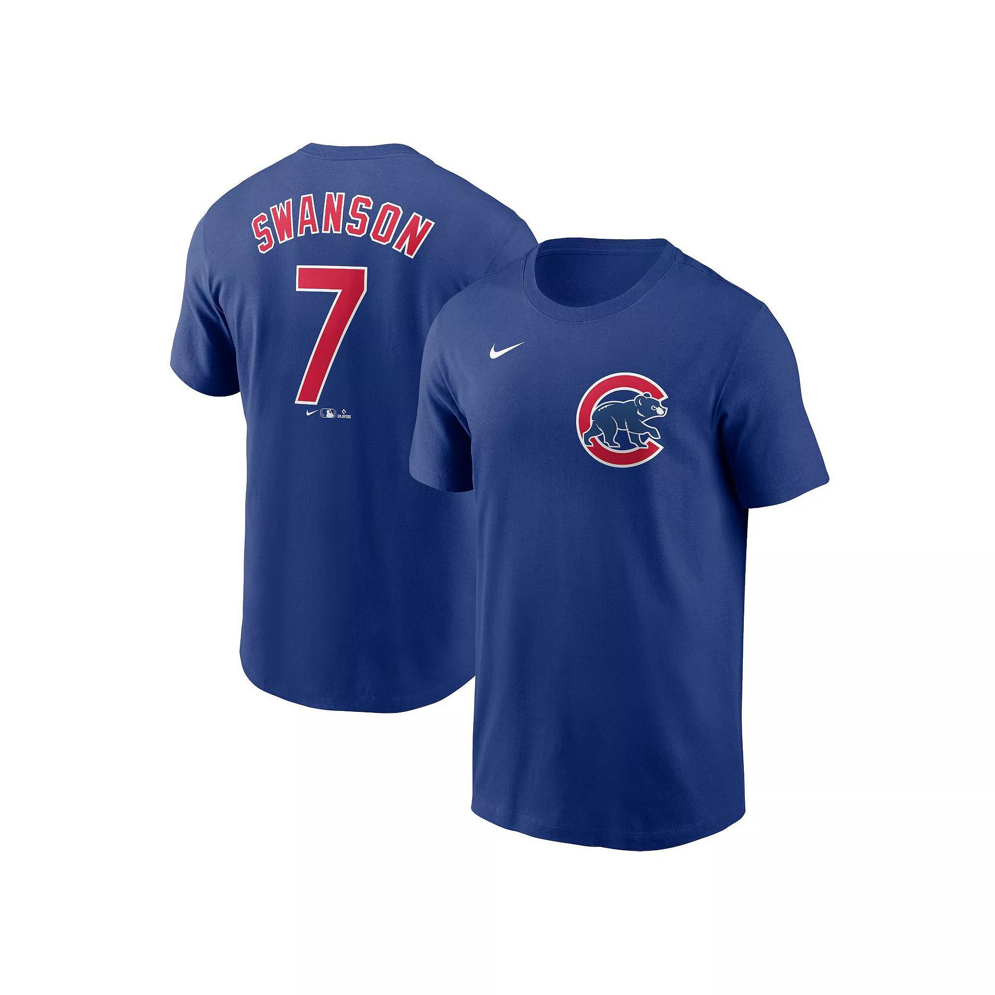Men's Nike Dansby Swanson Royal Chicago Cubs Fuse Name & Number T-Shirt,  Product Image