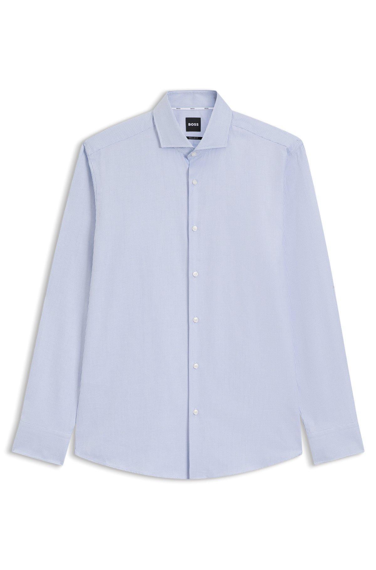 Regular-fit shirt in structured cotton Product Image