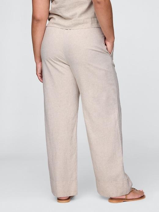 Linen-Blend Easy Wide-Hem Pants Product Image