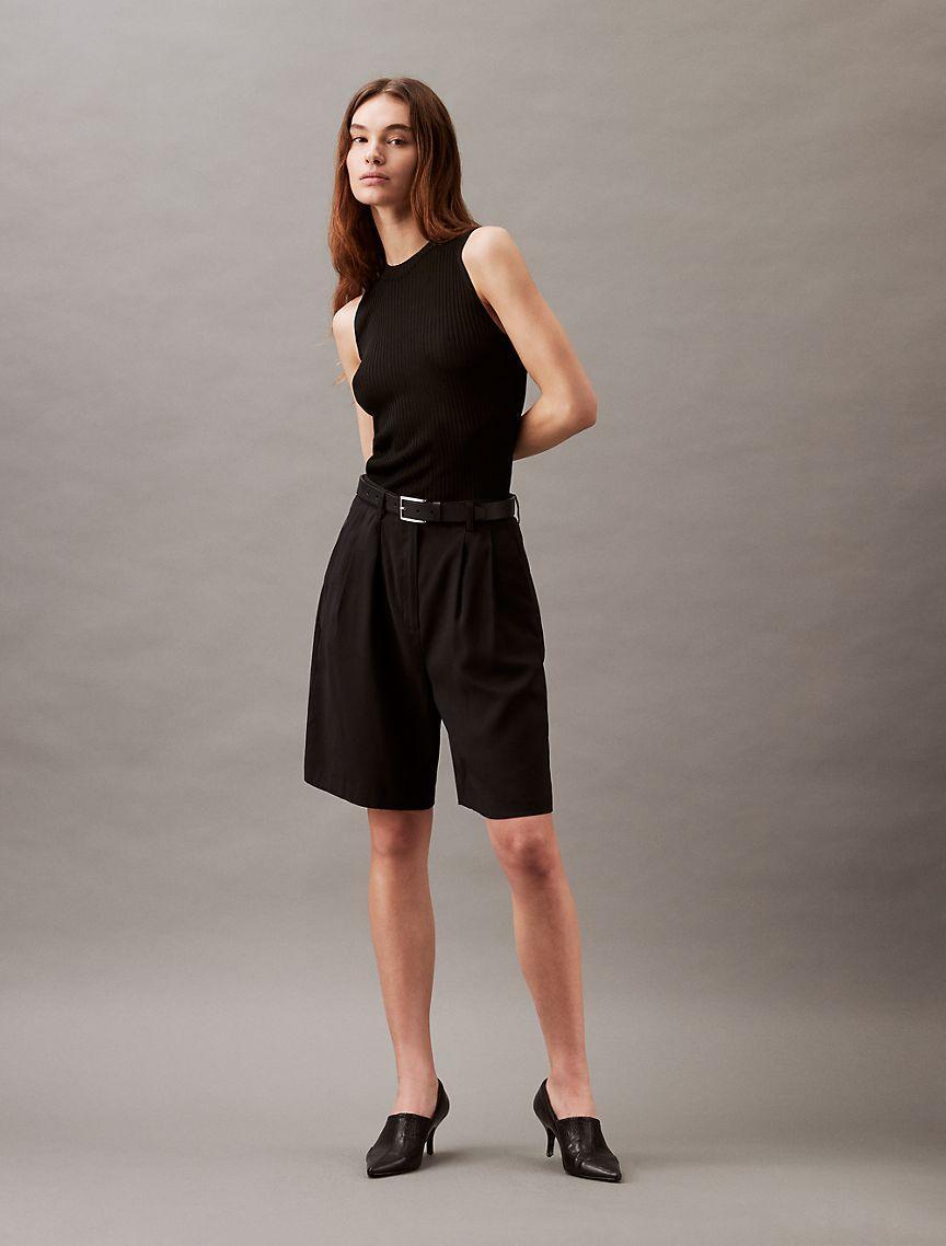 Stripe Viscose Shine Sweater Tank Product Image