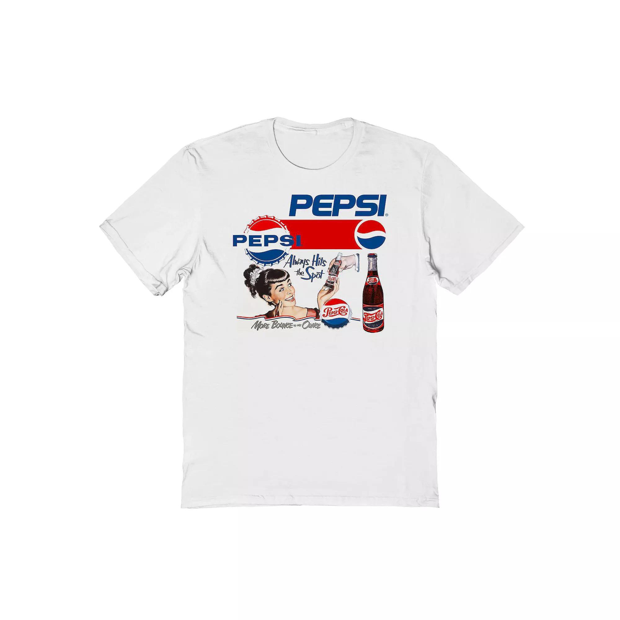 Men's Pepsi Vintage Ad Collage Graphic Tee, Size: Small, White Product Image