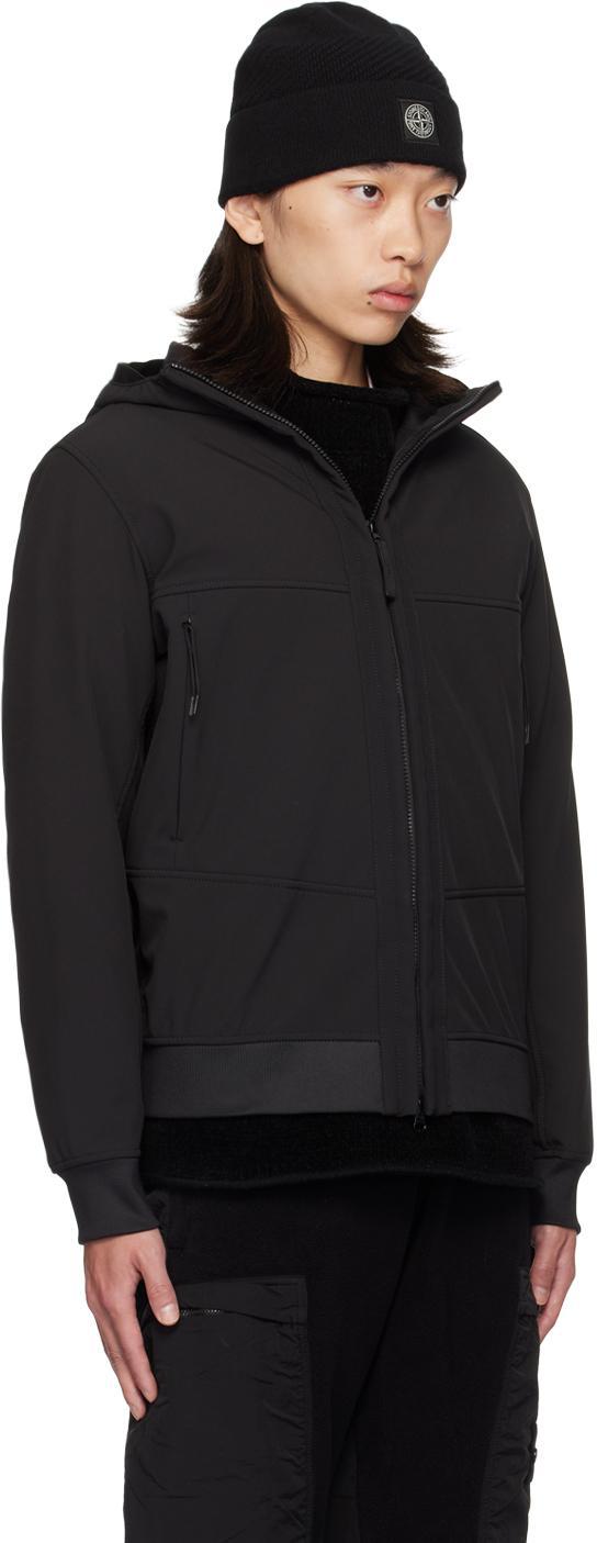 STONE ISLAND Black Soft Shell Jacket In V0029 Black Product Image