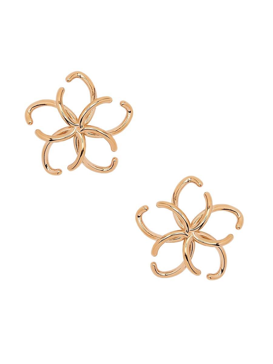 Womens Goldtone Open Flower Stud Earrings Product Image