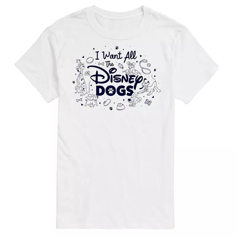 Disneys Cats & Dogs Big & Tall Want All The Dogs Graphic Tee, Mens Product Image