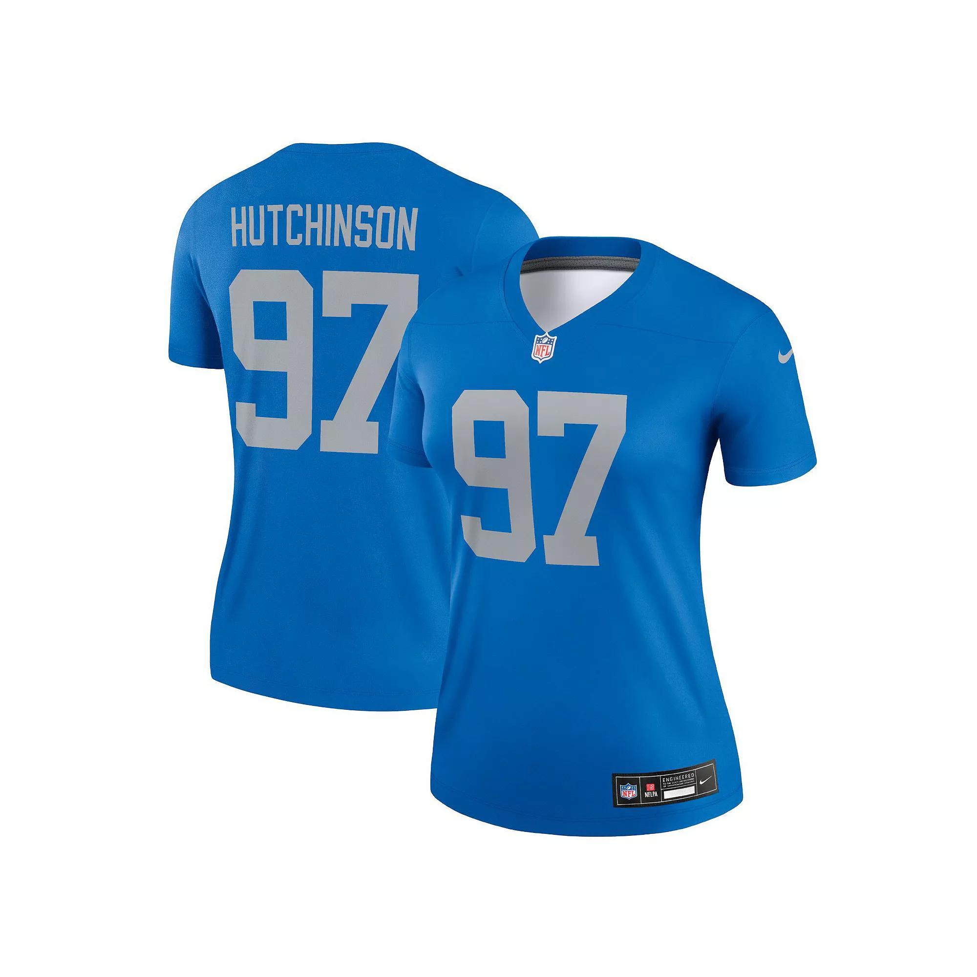 Women's Nike Aidan Hutchinson Blue Detroit Lions Alternate Legend Player Performance Top,  Product Image