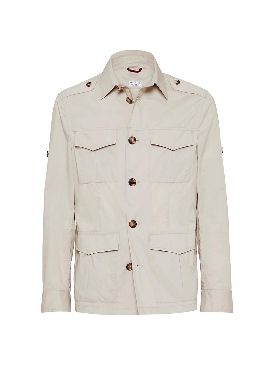 Mens Lightweight Water Resistant Techno Cotton Safari Jacket Product Image