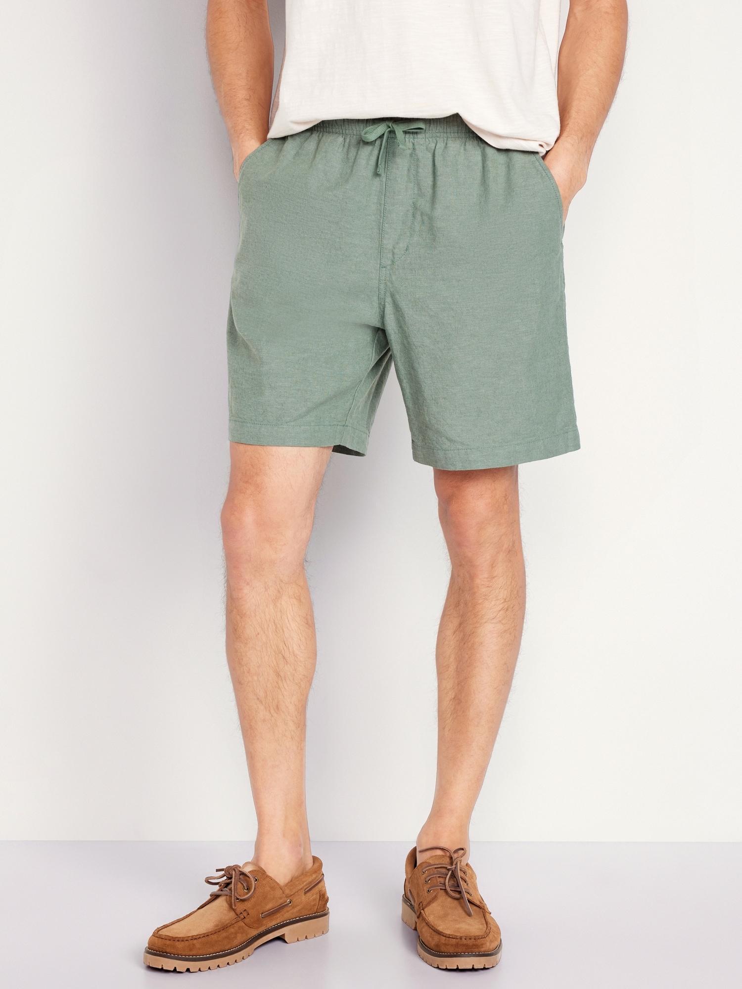 Linen-Blend Jogger Shorts -- 7-inch inseam Product Image