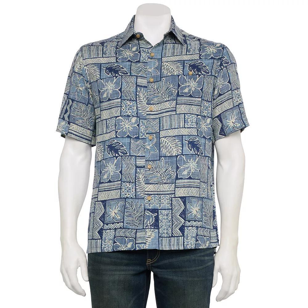 Men's Newport Blue Short Sleeve Button Down Shirt, Size: Large, Blue Batik Product Image