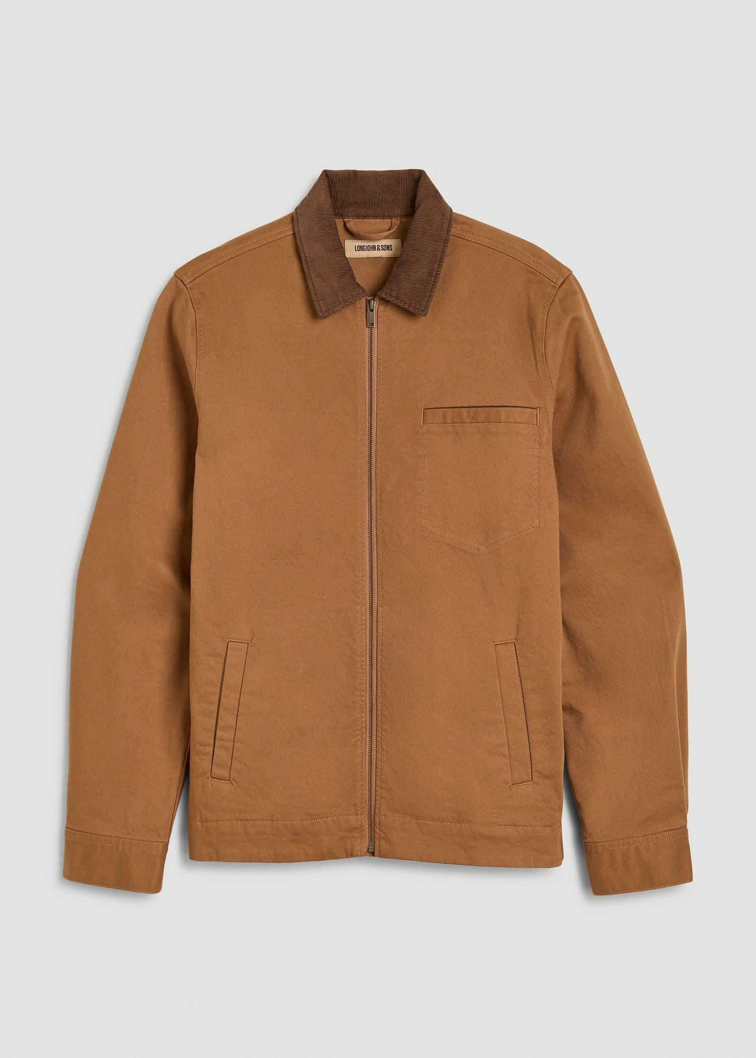 LJ&S Twill Shop Jacket for Tall Men in Dusty Brown Male Product Image