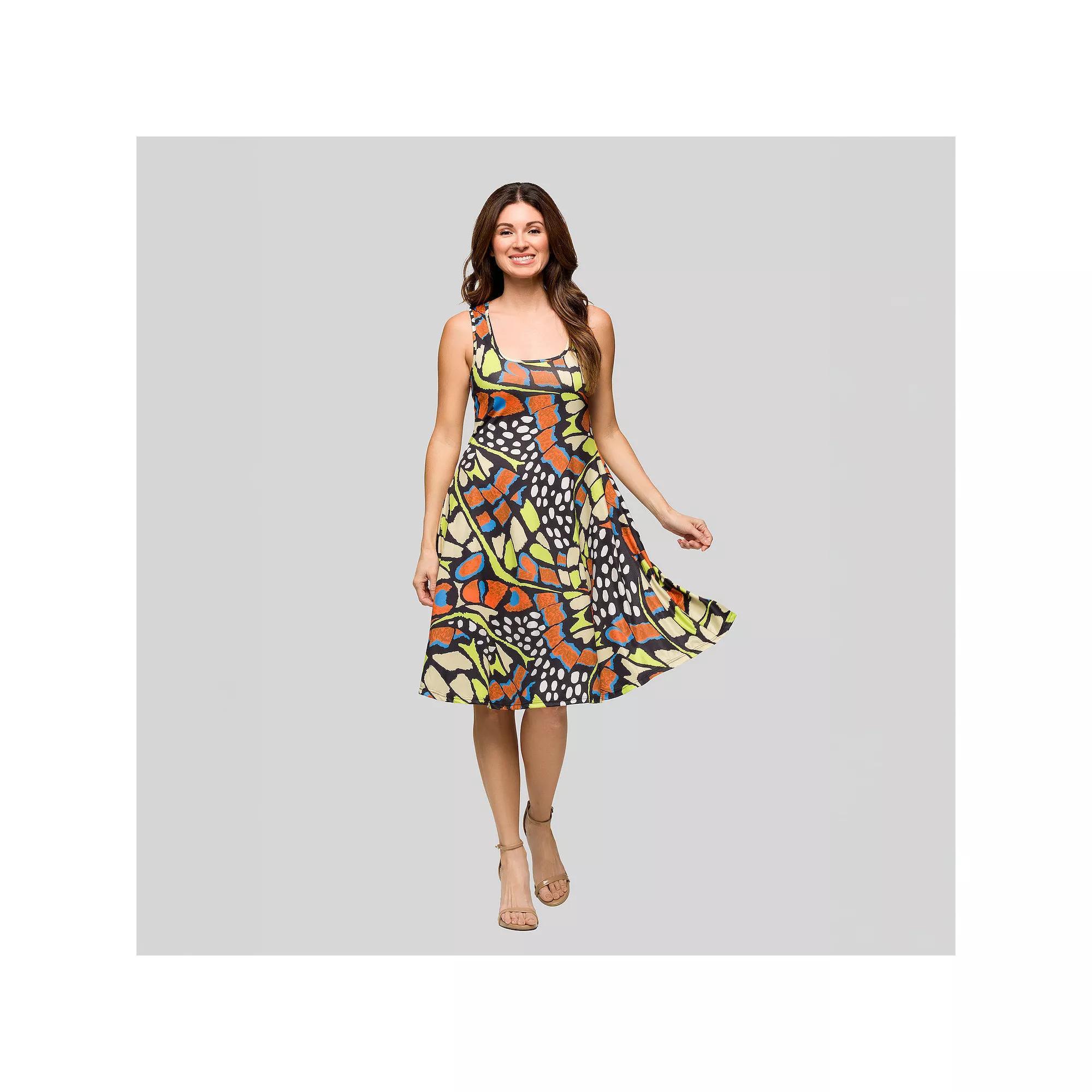 Women's 24Seven Comfort Apparel Sleeveless Tank Swing Mini Dress,  Product Image