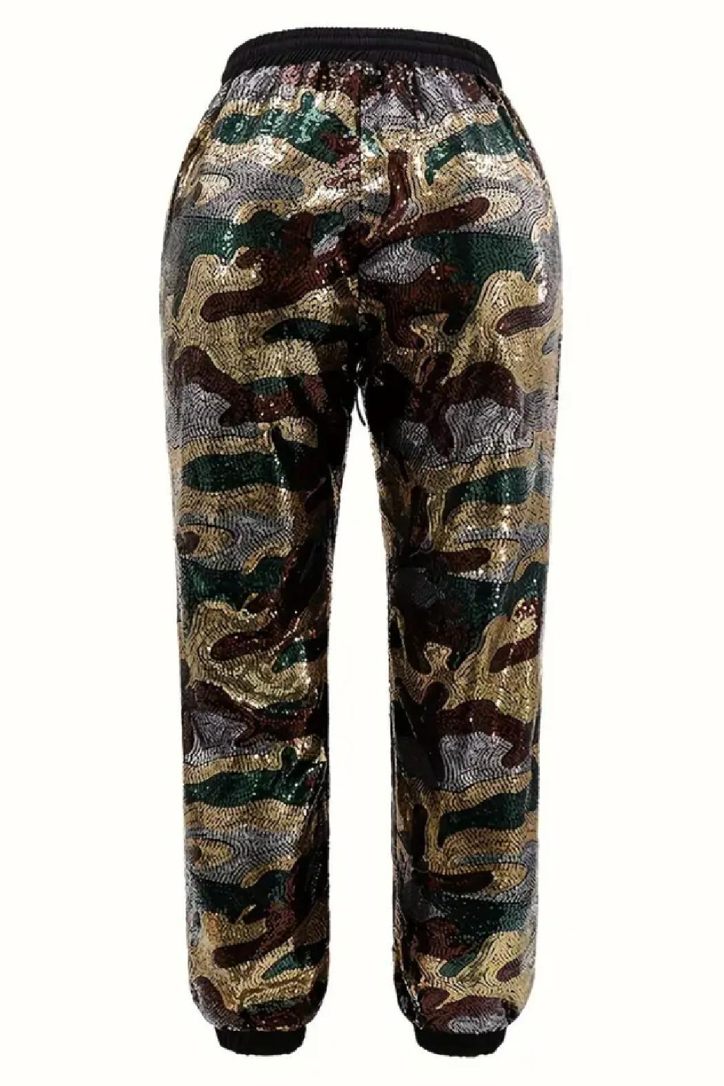 Camo Sequin Jogger Product Image