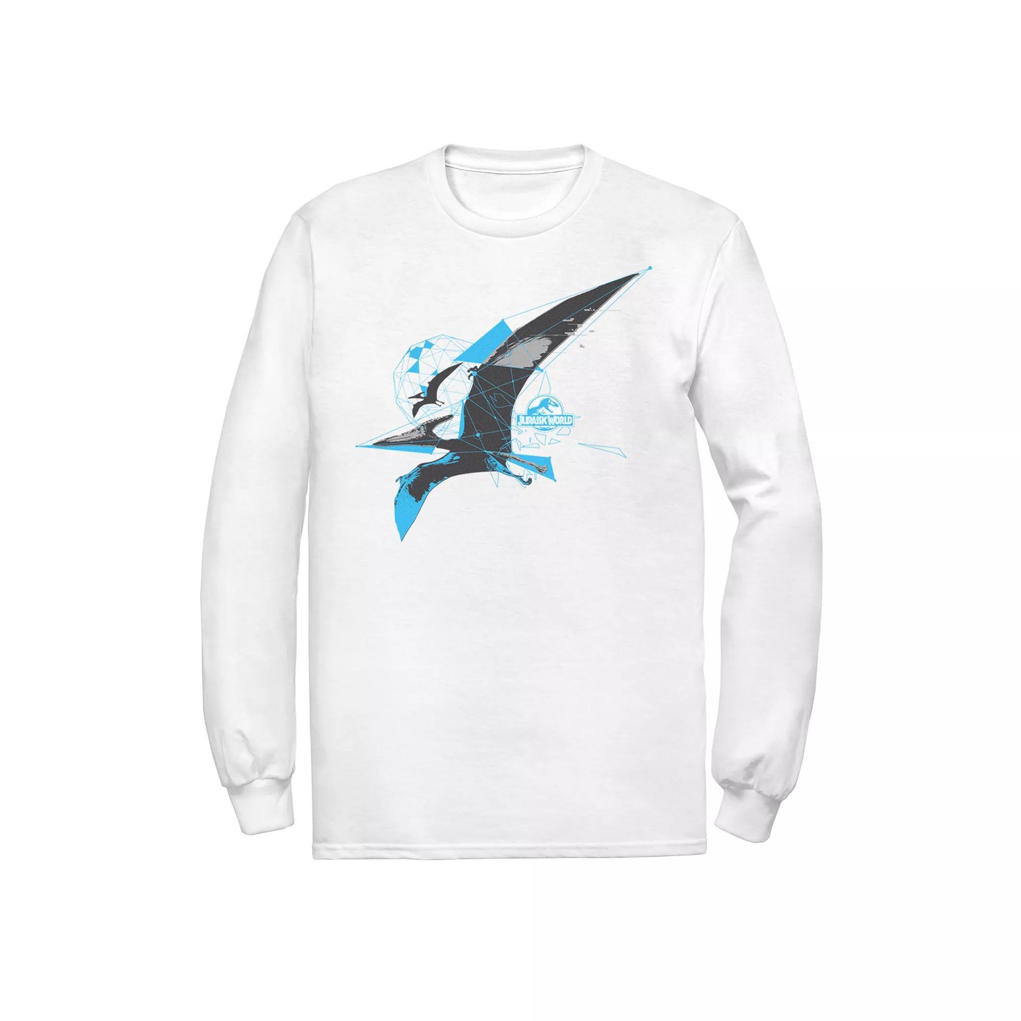 Men's Jurassic World Pterodactyl Geometric Poly Long Sleeve Graphic Tee,  Product Image