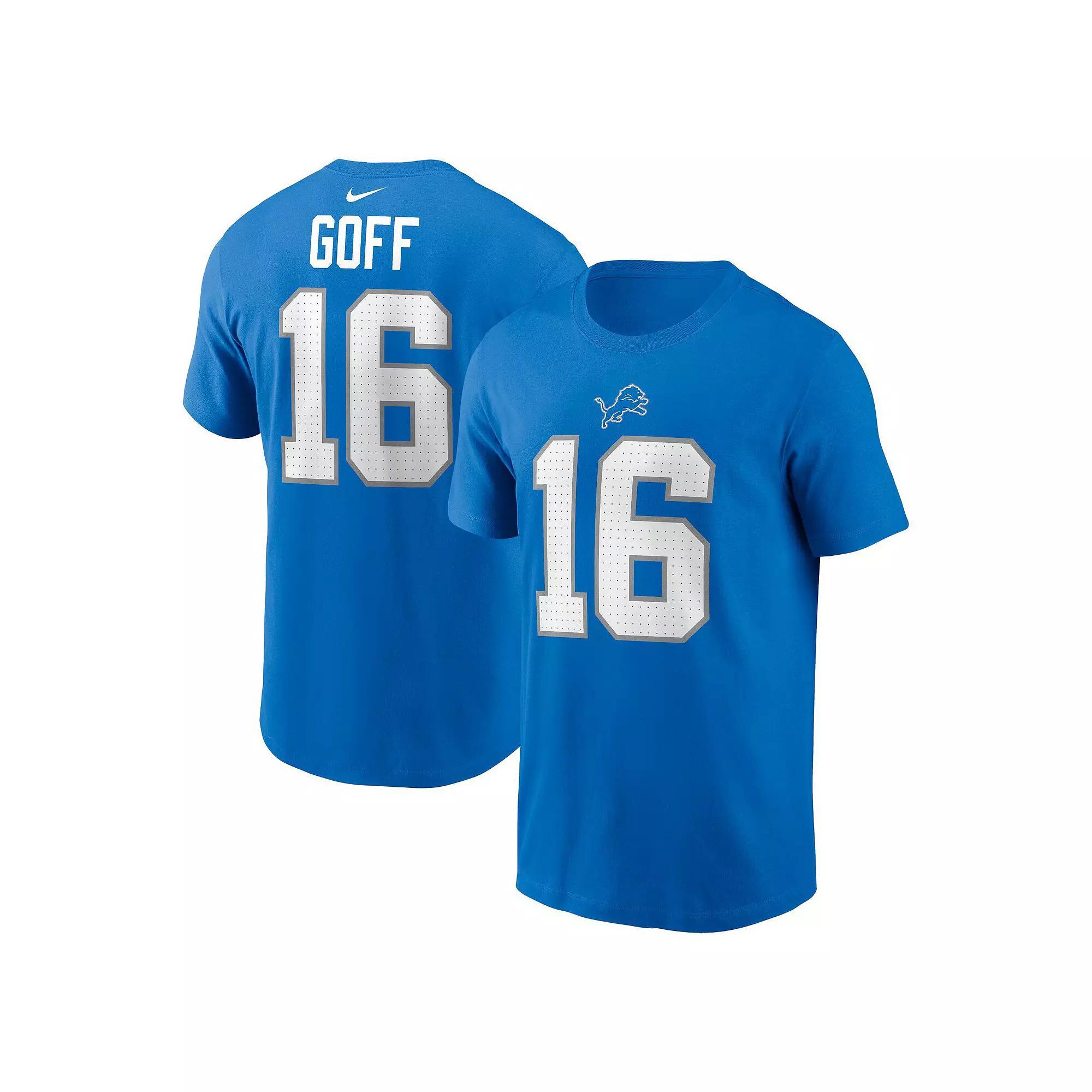 Men's Nike Jared Goff Blue Detroit Lions Name & Number T-Shirt,  Product Image