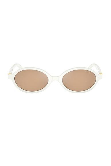 Miu Miu Round Sunglasses in White Product Image