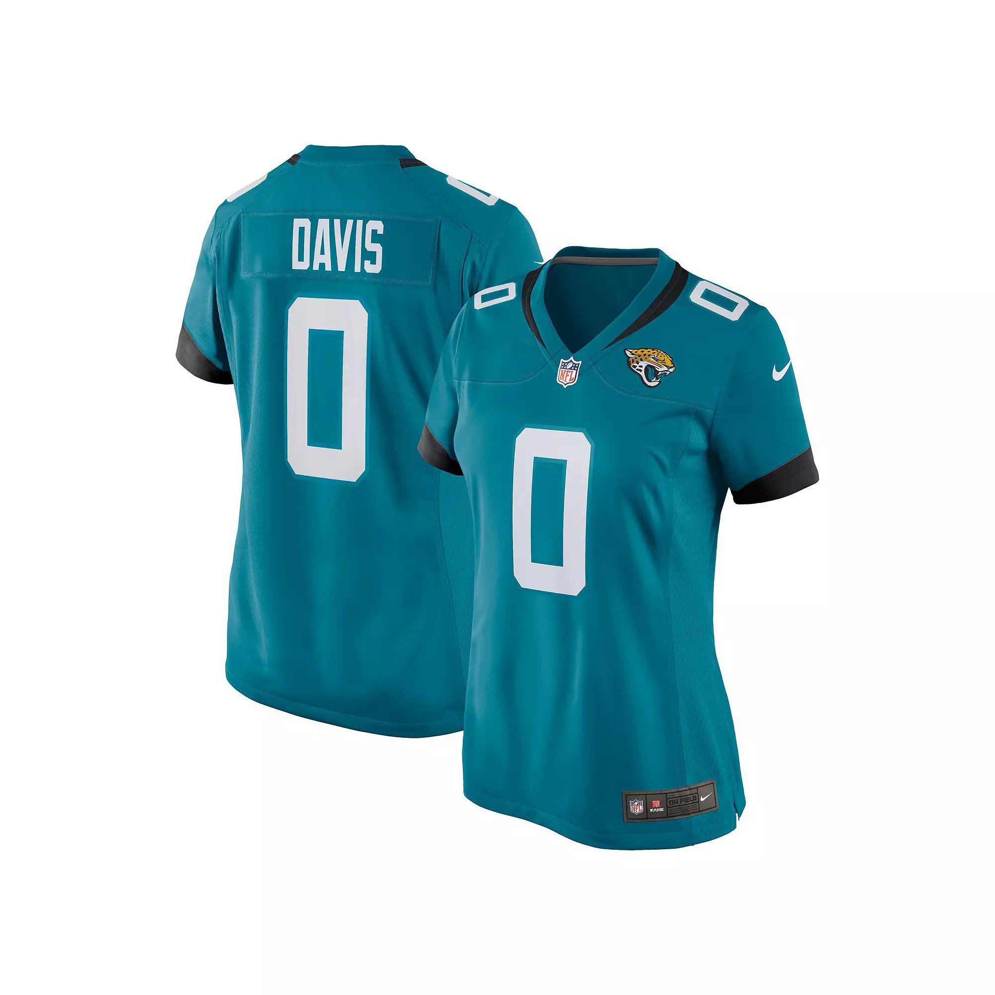 Women's Nike Gabe Davis Teal Jacksonville Jaguars Team Game Player Jersey, Size: Large, Blue Product Image