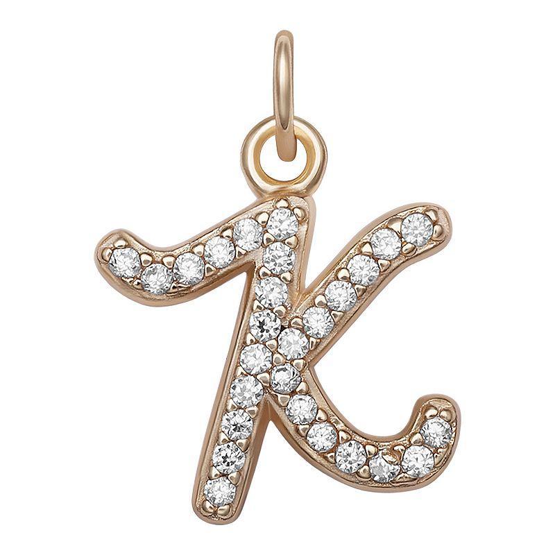 LC Lauren Conrad Sterling Silver Cubic Zirconia Initial Charm, Womens, Sterling Silver X Product Image