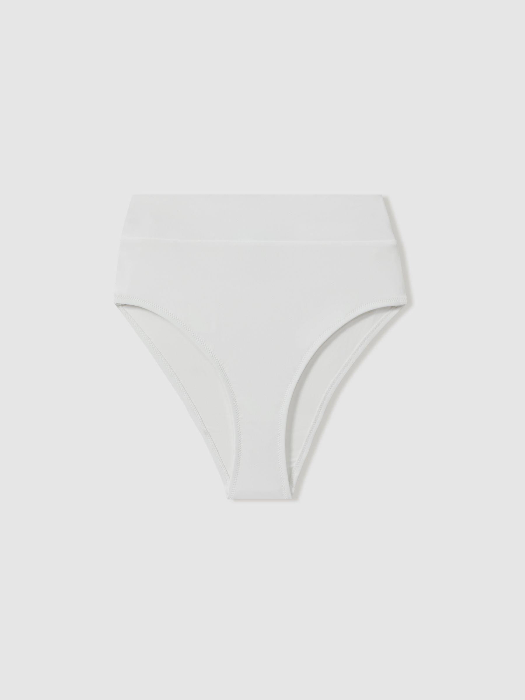 High Rise Bikini Bottoms in White Product Image