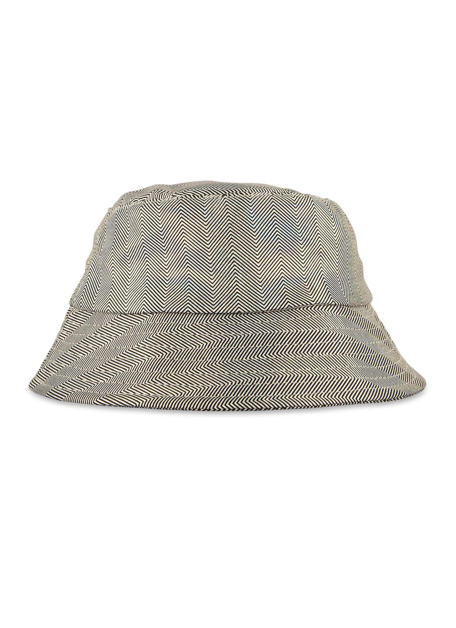 Womens Chevron Striped Metallic Foil Bucket Hat Product Image