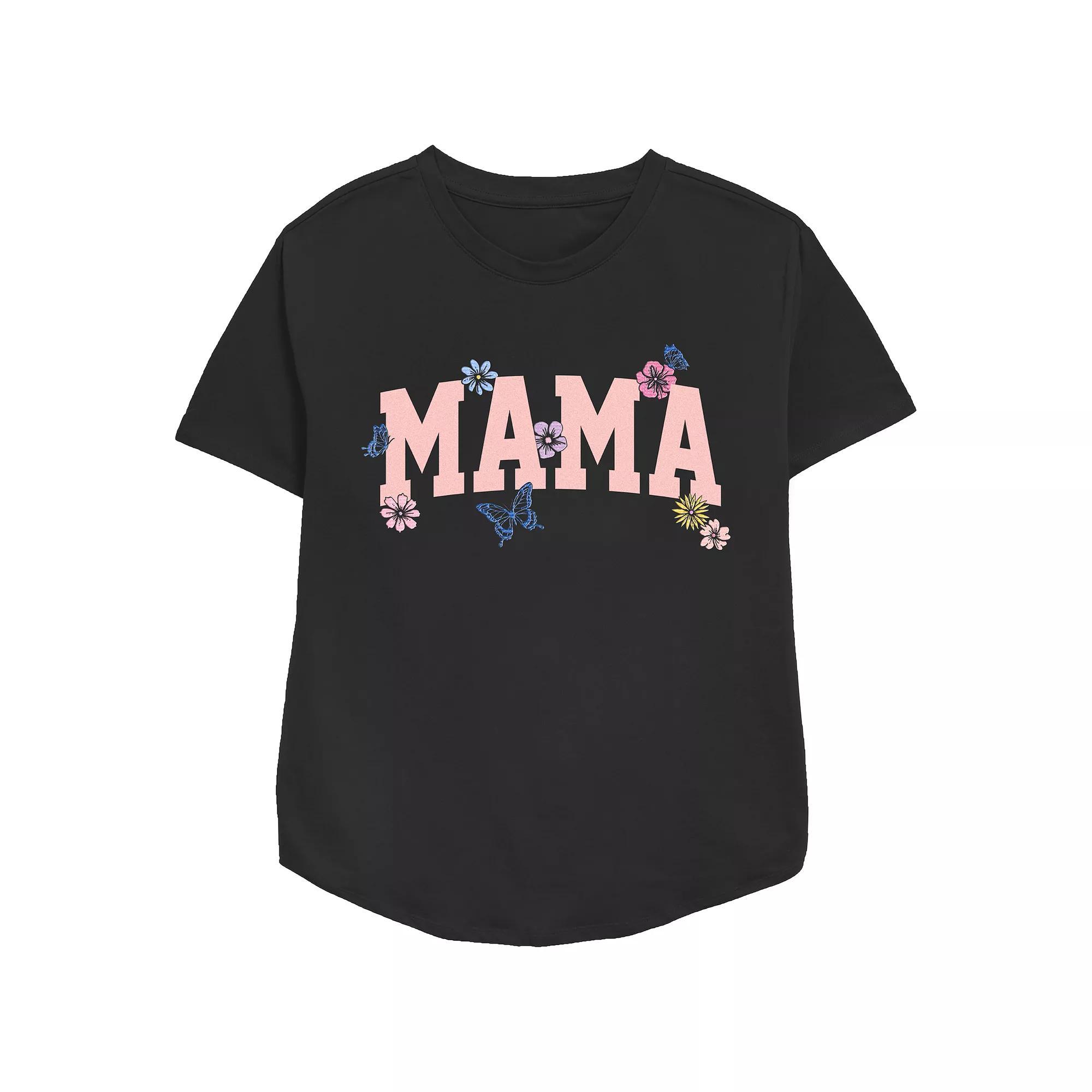 Women's Mama Flowers Relaxed Fit Graphic Tee,  Product Image