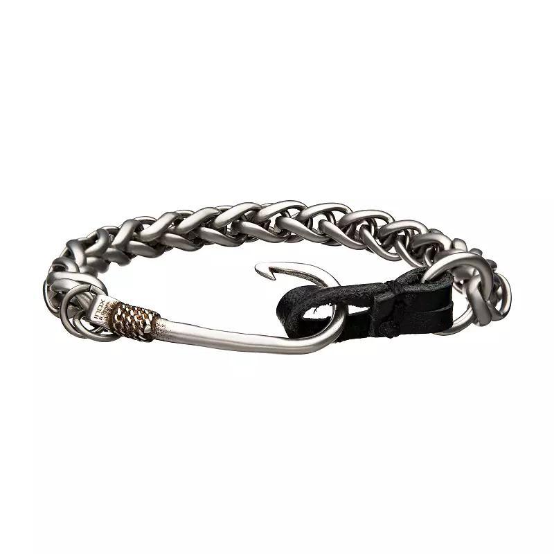 Mens Antiqued Stainless Steel Hook Chain Bracelet Multi Product Image