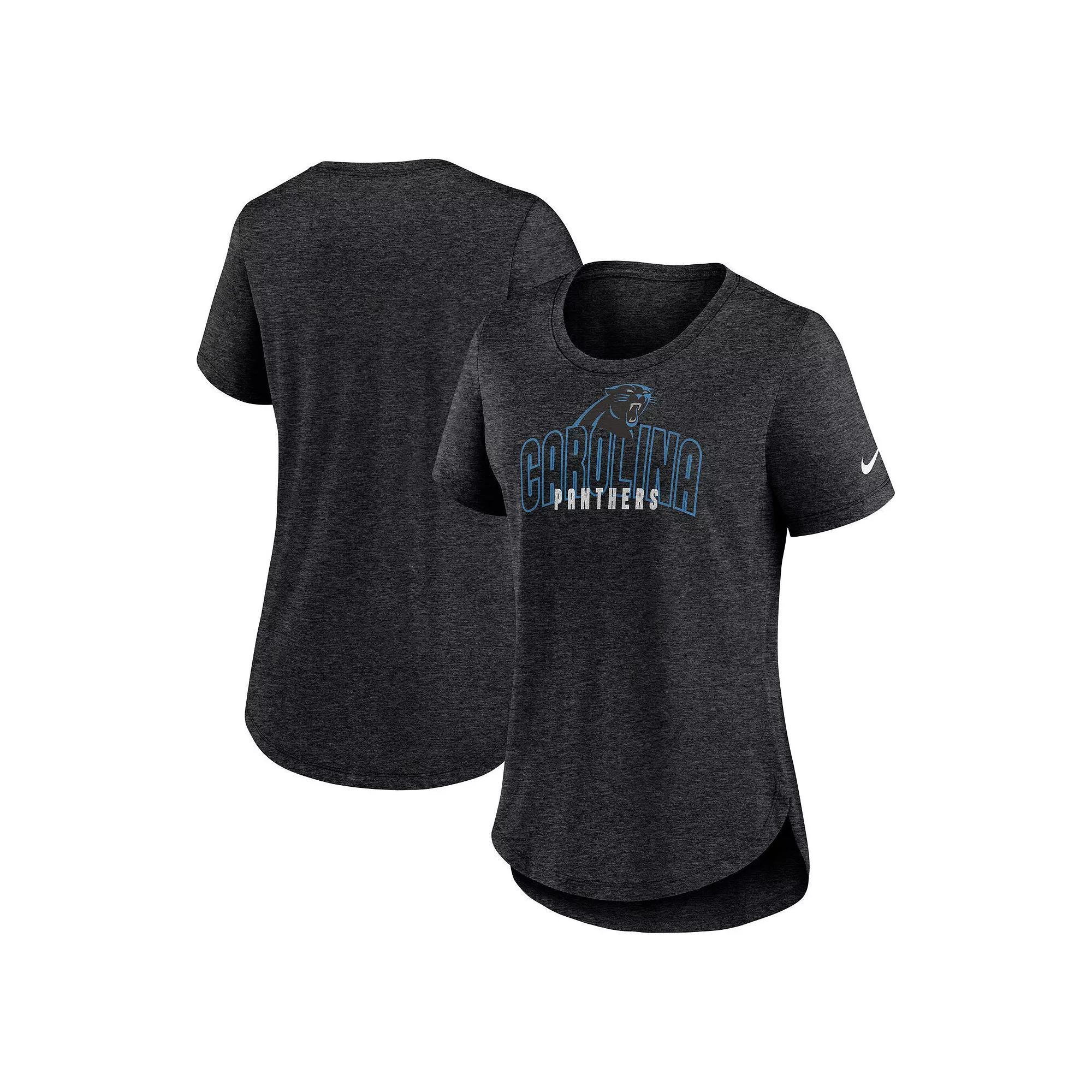 Women's Nike Heather Black New York Jets Fashion Tri-Blend T-Shirt, Size: 2XL, Charco Product Image