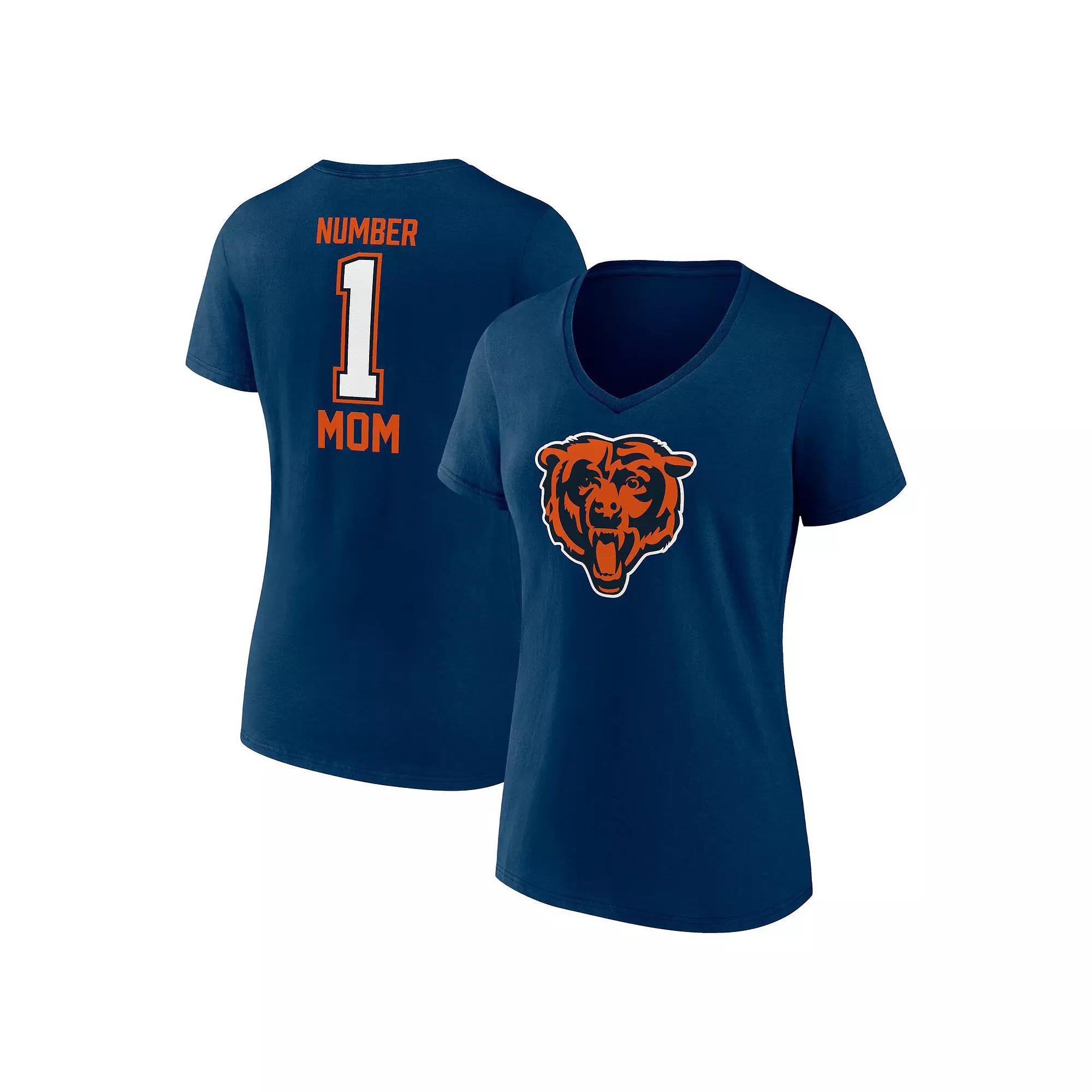 Women's Fanatics Navy Chicago Bears Mother's Day V-Neck T-Shirt,  Product Image