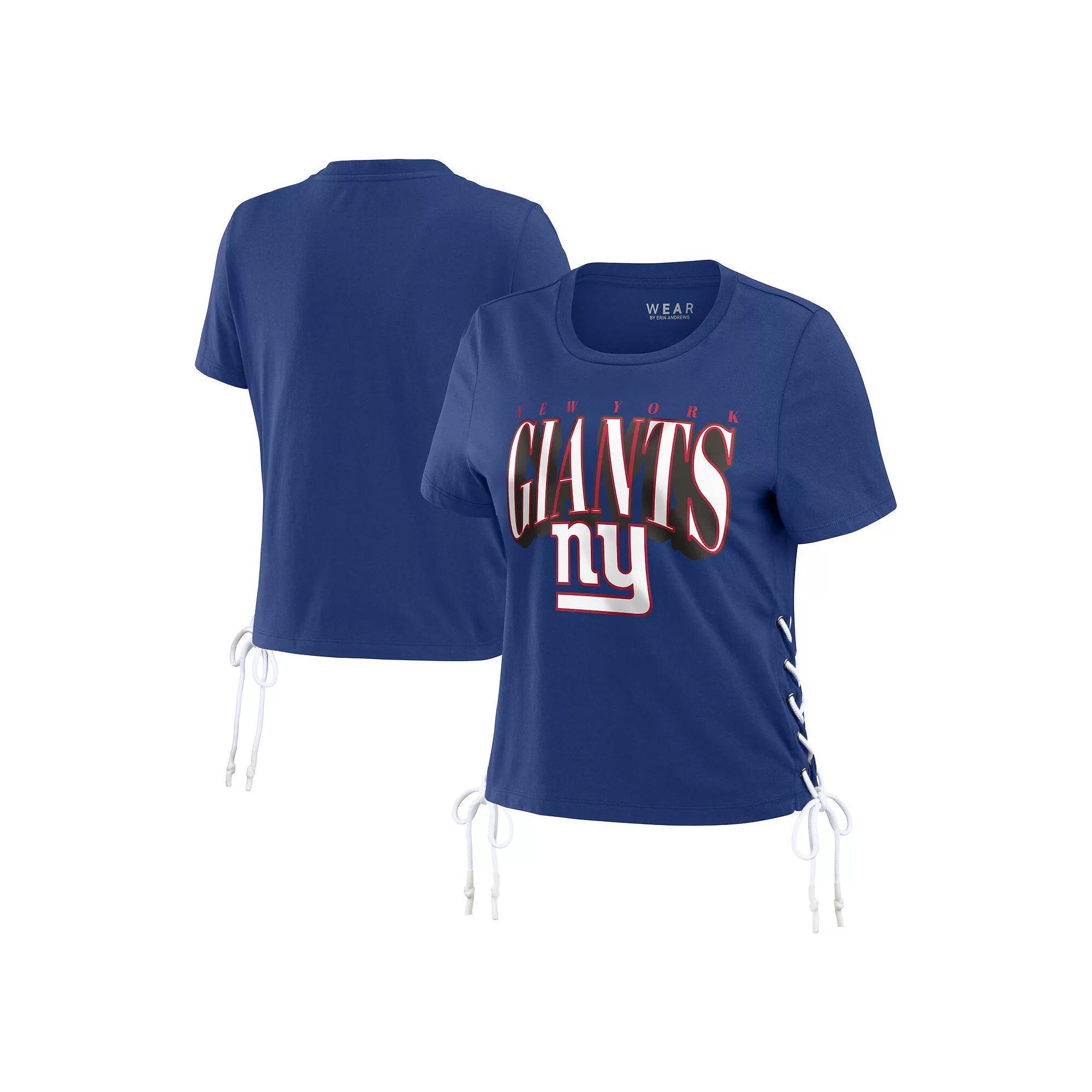 Women's WEAR by Erin Andrews Royal Kentucky Wildcats Side Lace-Up Modest Crop T-Shirt, Size: Medium, Blue Product Image