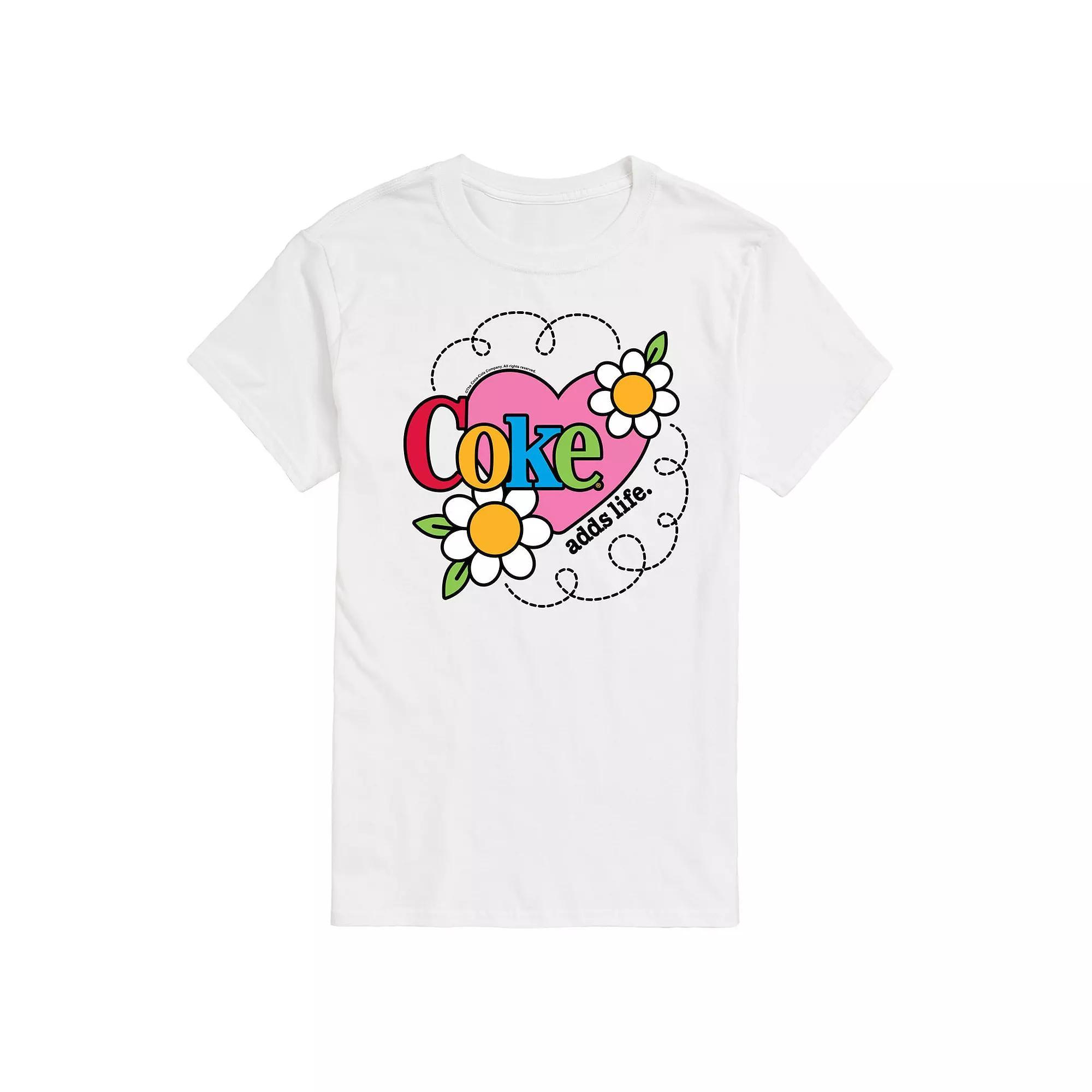 Men's Coke Adds Life Heart Flower Graphic Tee,  Product Image