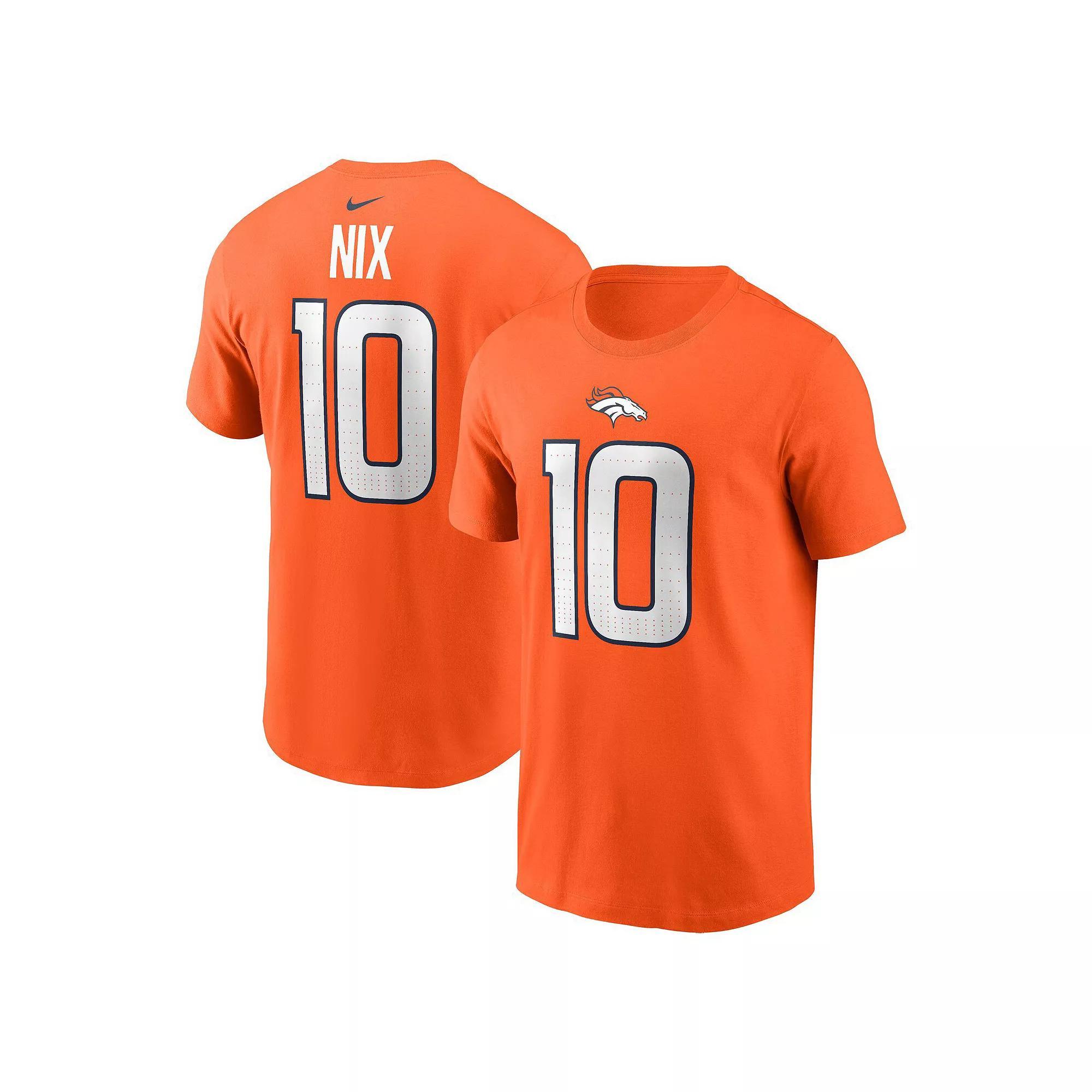 Men's Nike Bo Nix Orange Denver Broncos 2024 NFL Draft First Round Pick Name & Number T-Shirt,  Product Image