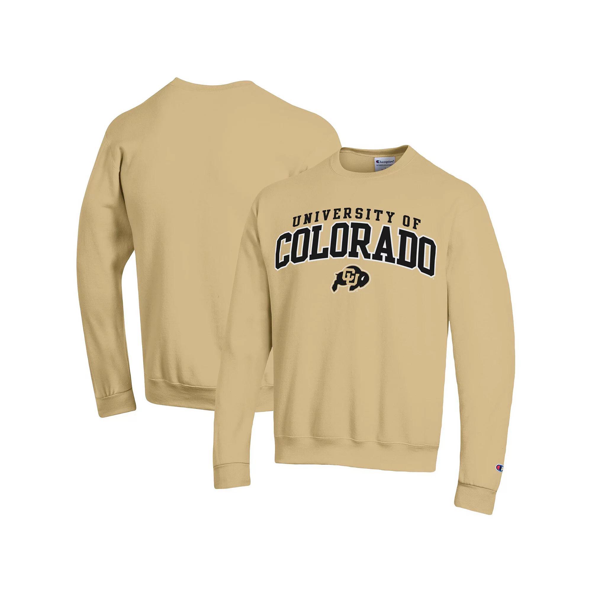 Men's Champion Gold Colorado Buffaloes Property of Powerblend Pullover Sweatshirt, Size: Medium Product Image