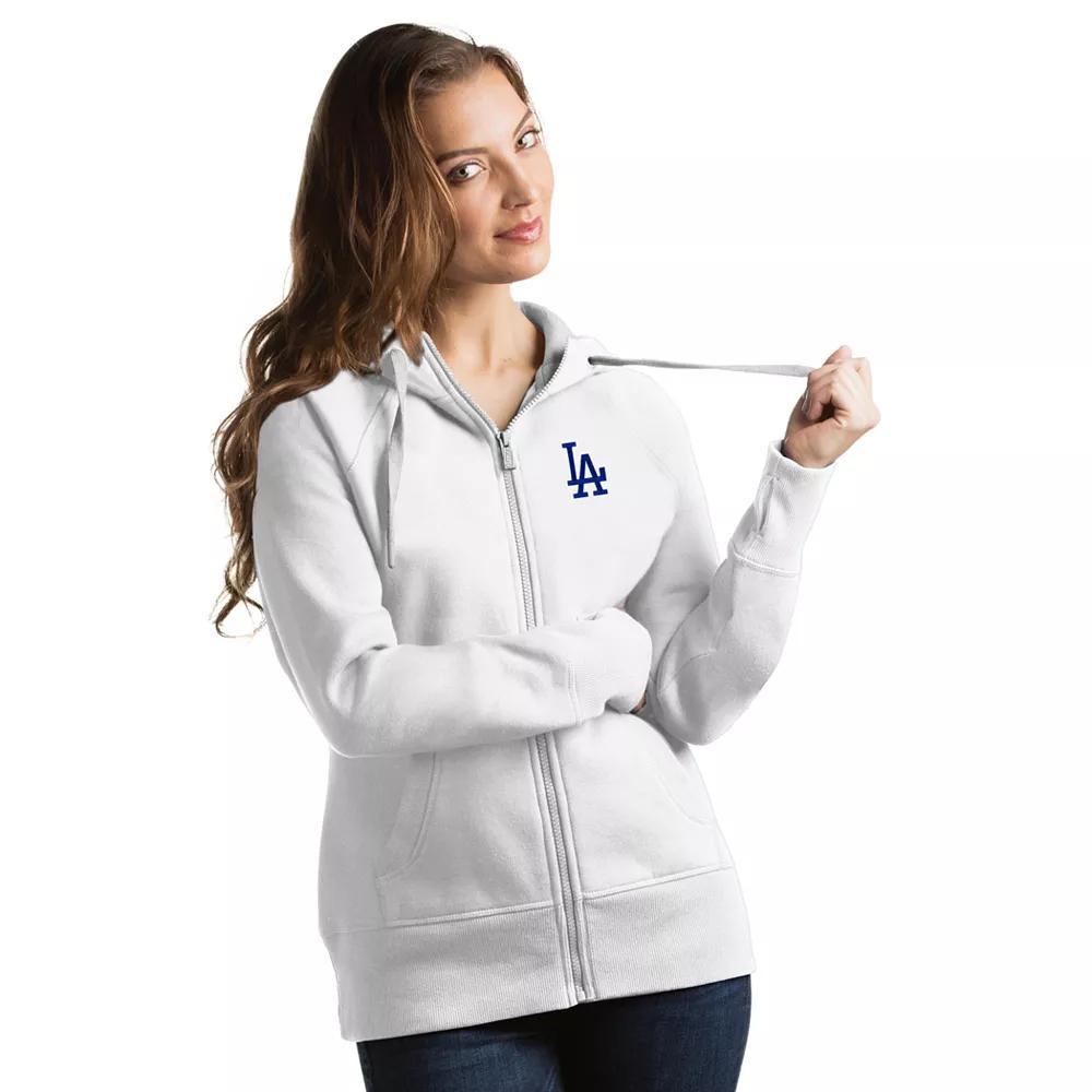 Women's Antigua Los Angeles Dodgers Victory Hoodie, Size: XL, White Product Image