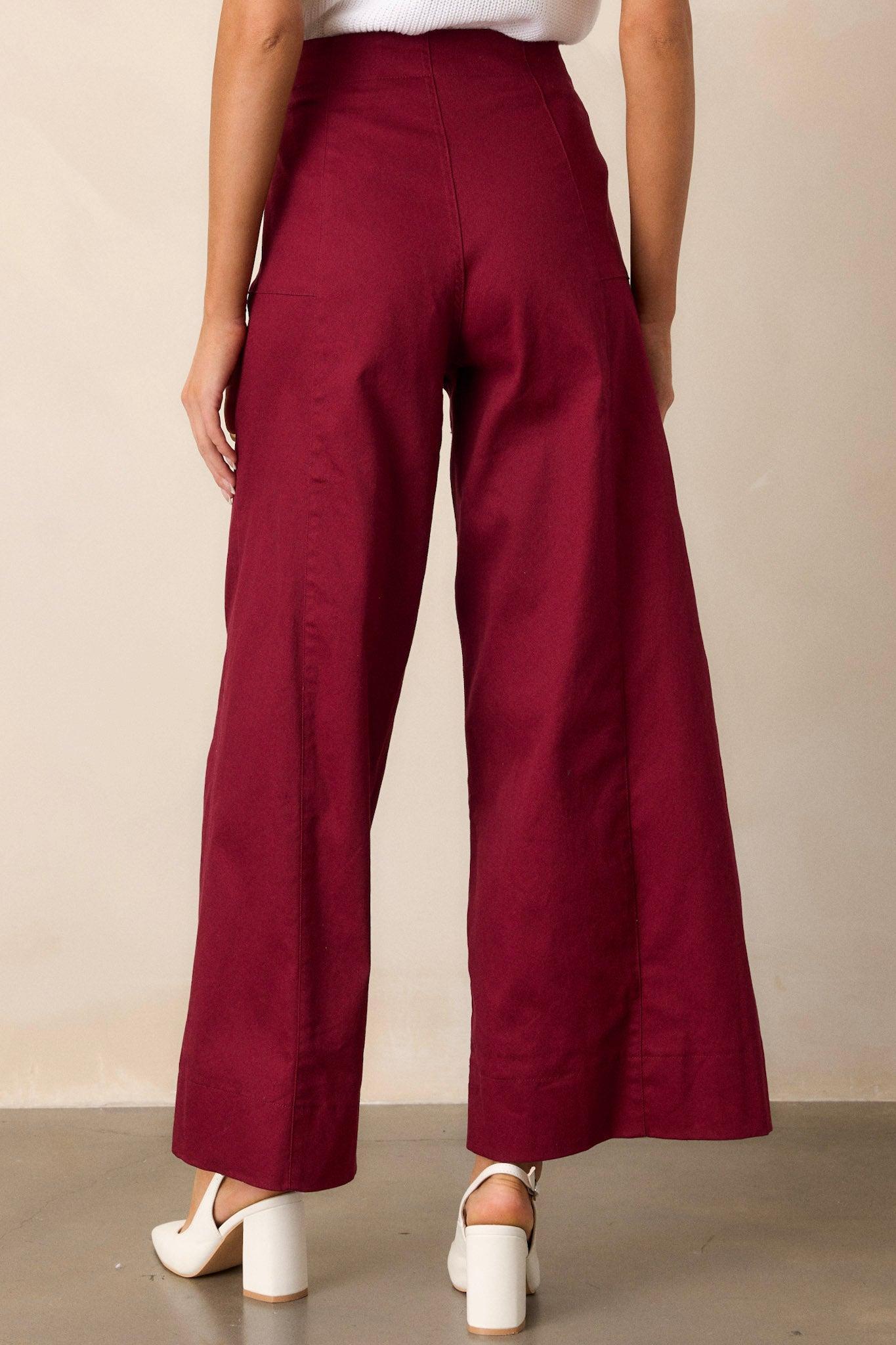 Daylight Glimmer Burgundy Wide Leg Pants Product Image