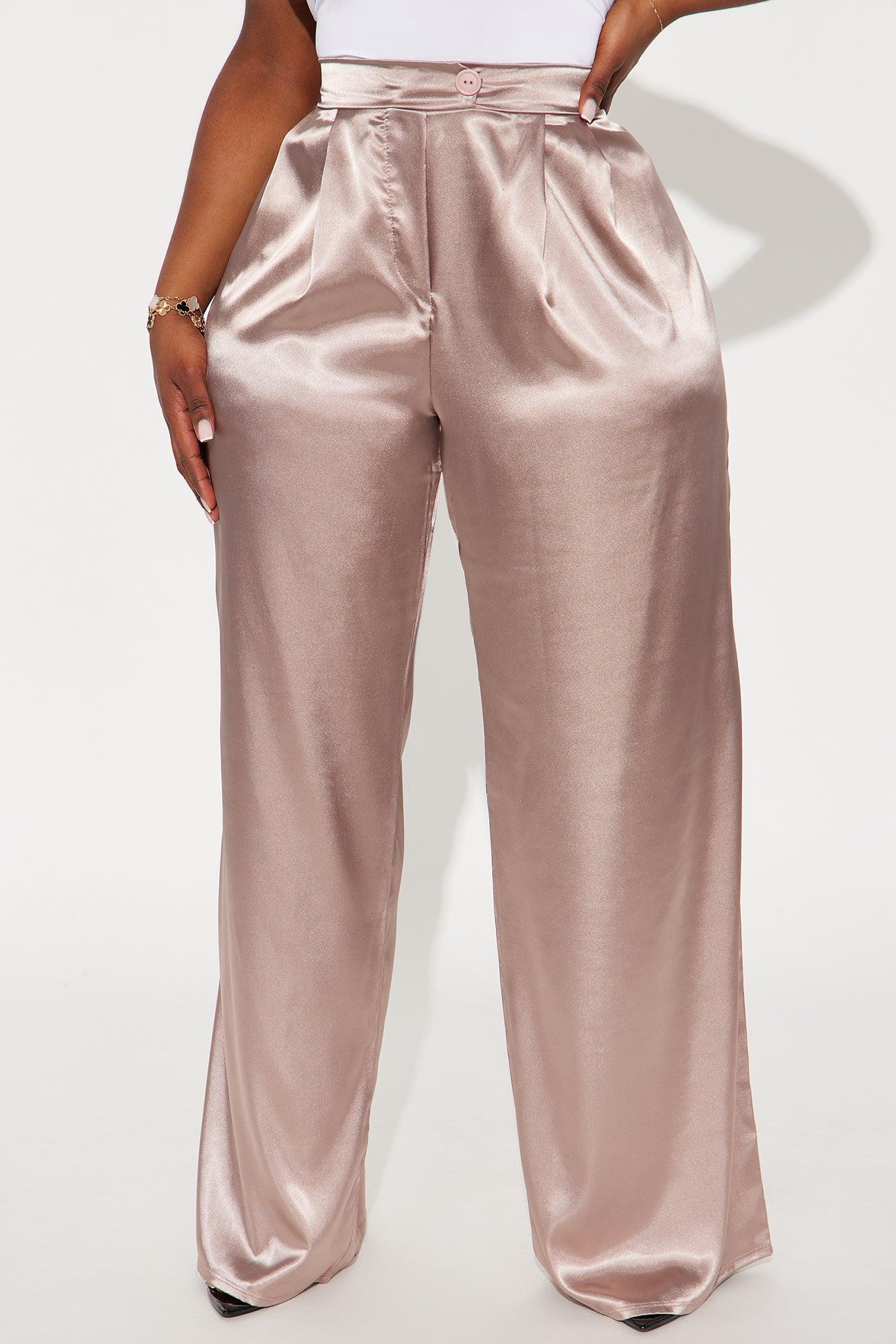 Tone It Down Satin Trouser - Tan Product Image