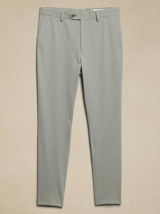 Tailored-Fit Light Gray Knit Suit Trouser Product Image