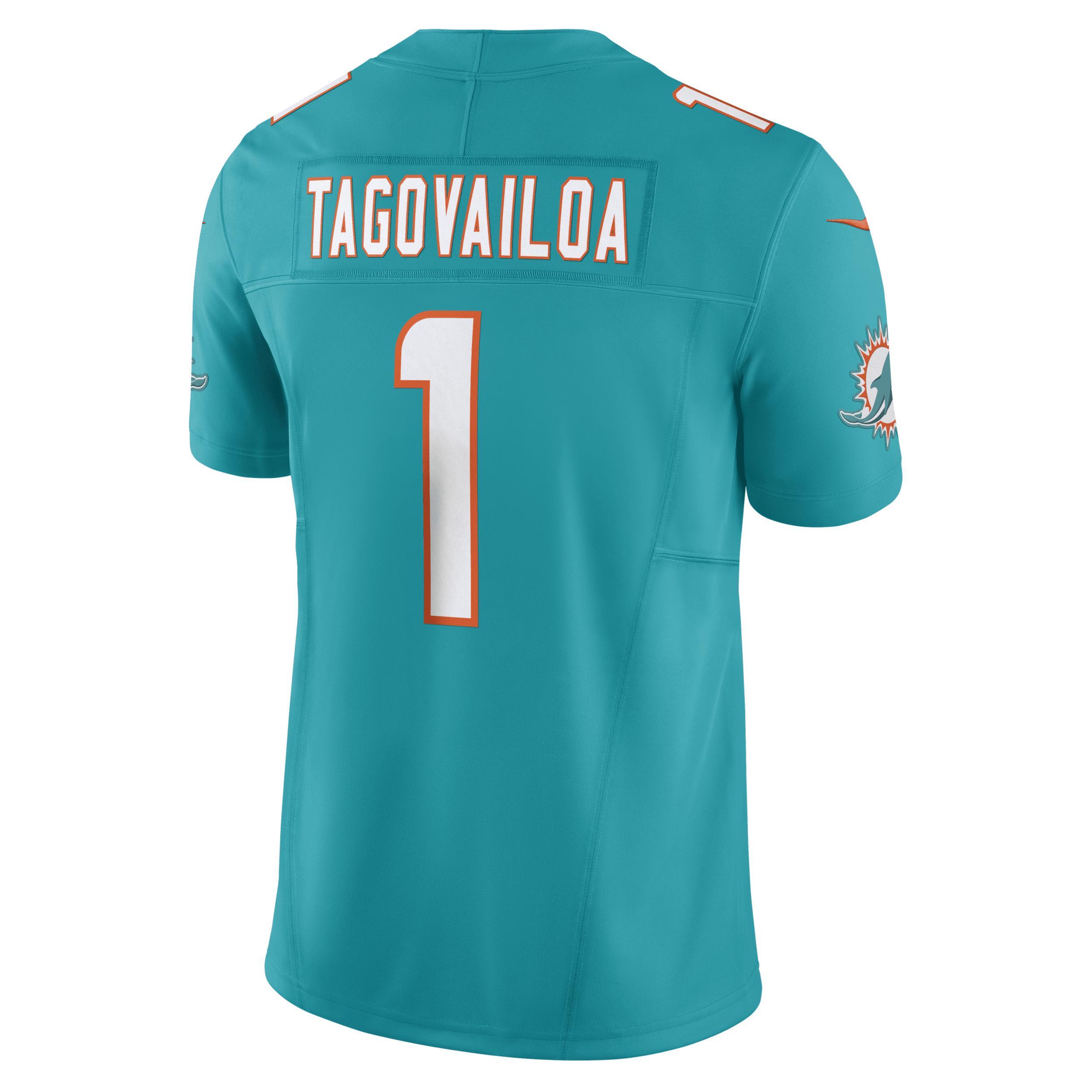 Men's Nike Tua Tagovailoa Aqua Miami Dolphins Vapor F.U.S.E. Limited Jersey, Size: 3XL, Turquoise A Product Image