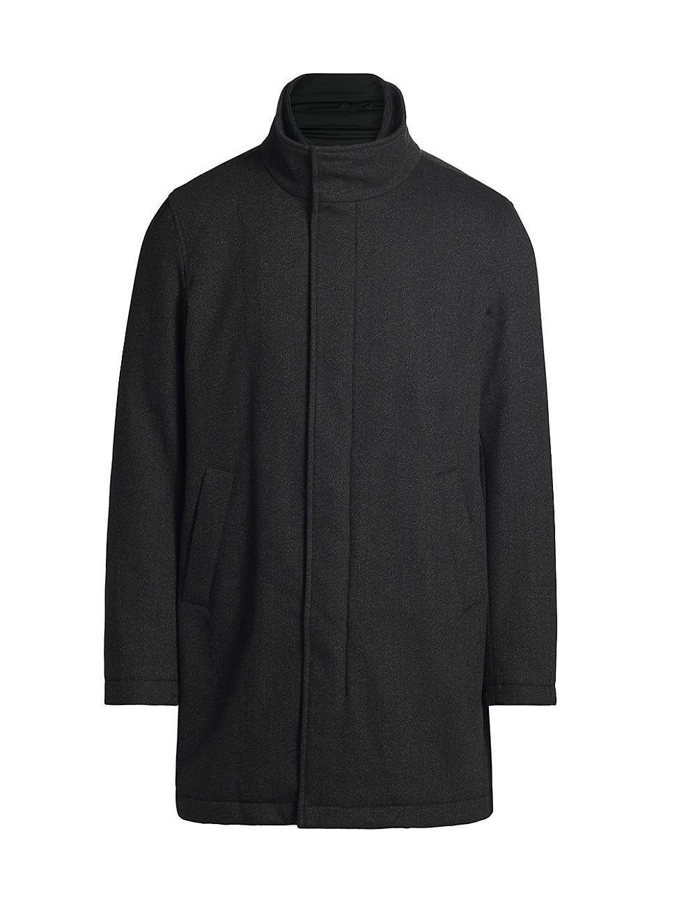 Mens Herringbone Car Coat with Nylon Wind Guard Product Image