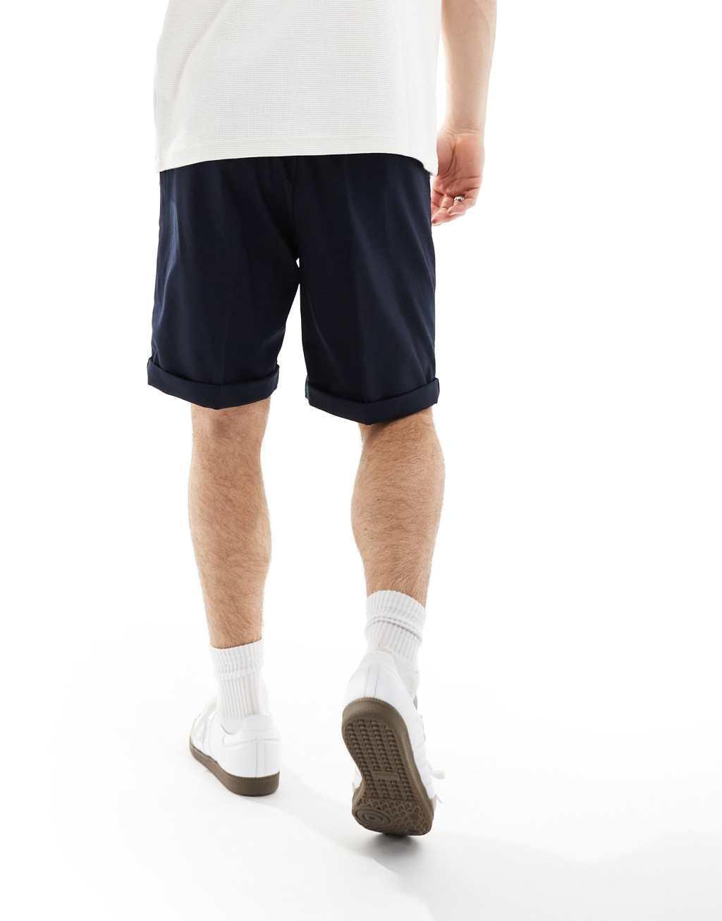 ASOS DESIGN smart straight leg shorts in navy Product Image