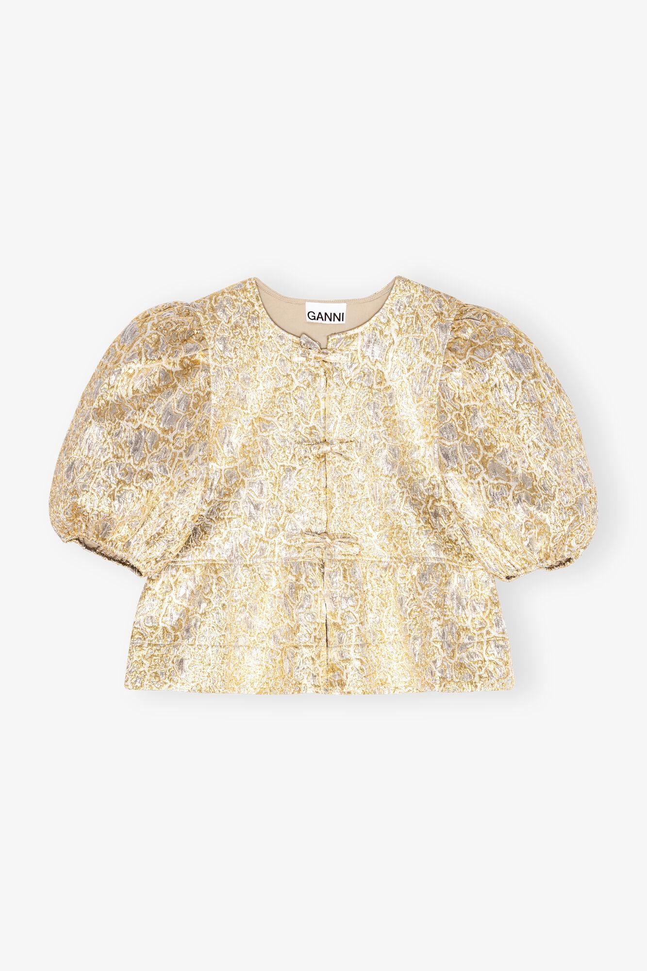 Gold and Silver Metallic Elasticated Mini Skirt Product Image