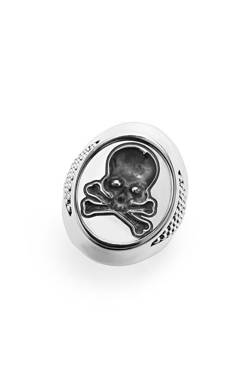 LAGOS Anthem Skull Wax Seal Signet Ring In Silver Product Image