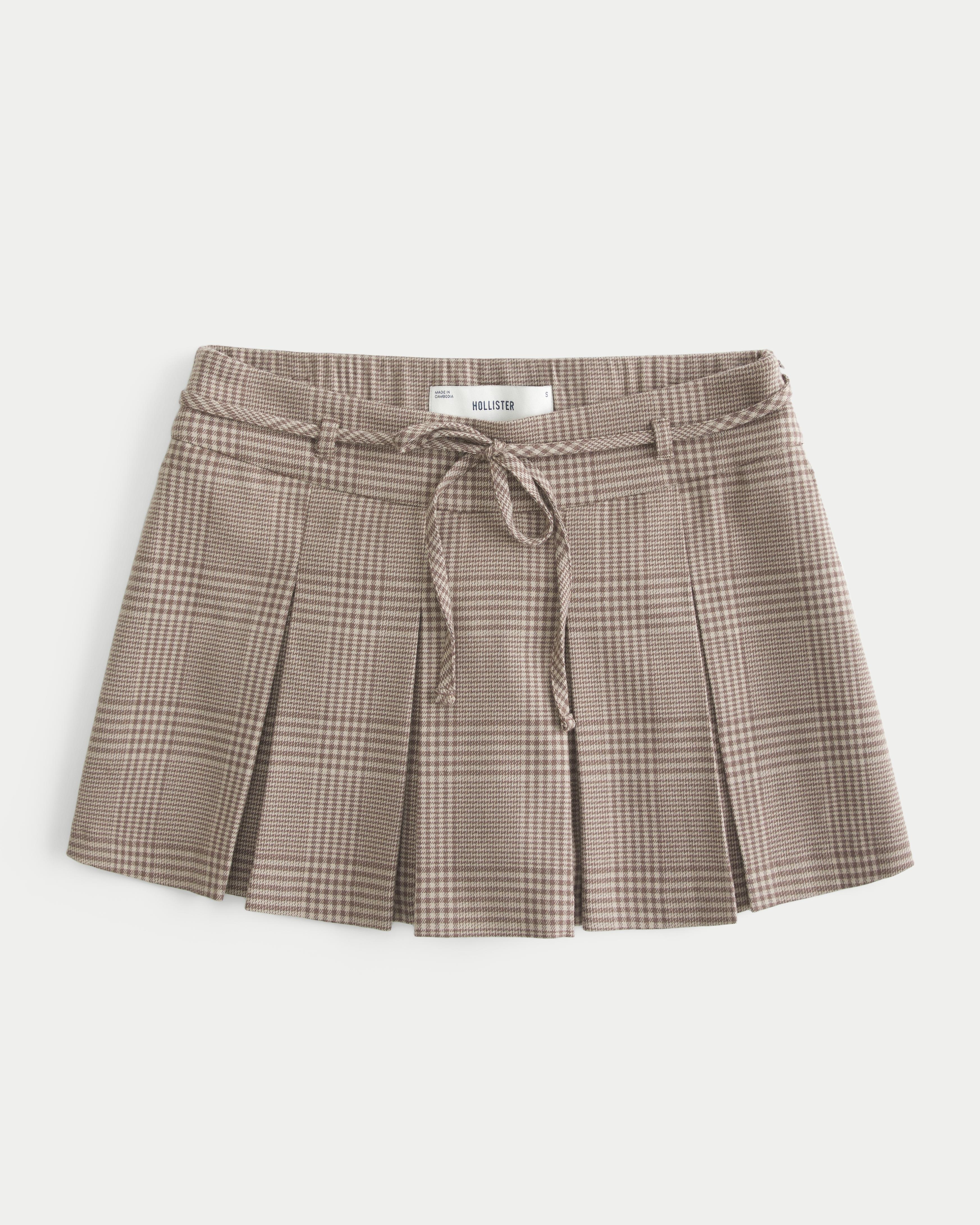 Mid-Rise Pleated Mini Skort Product Image