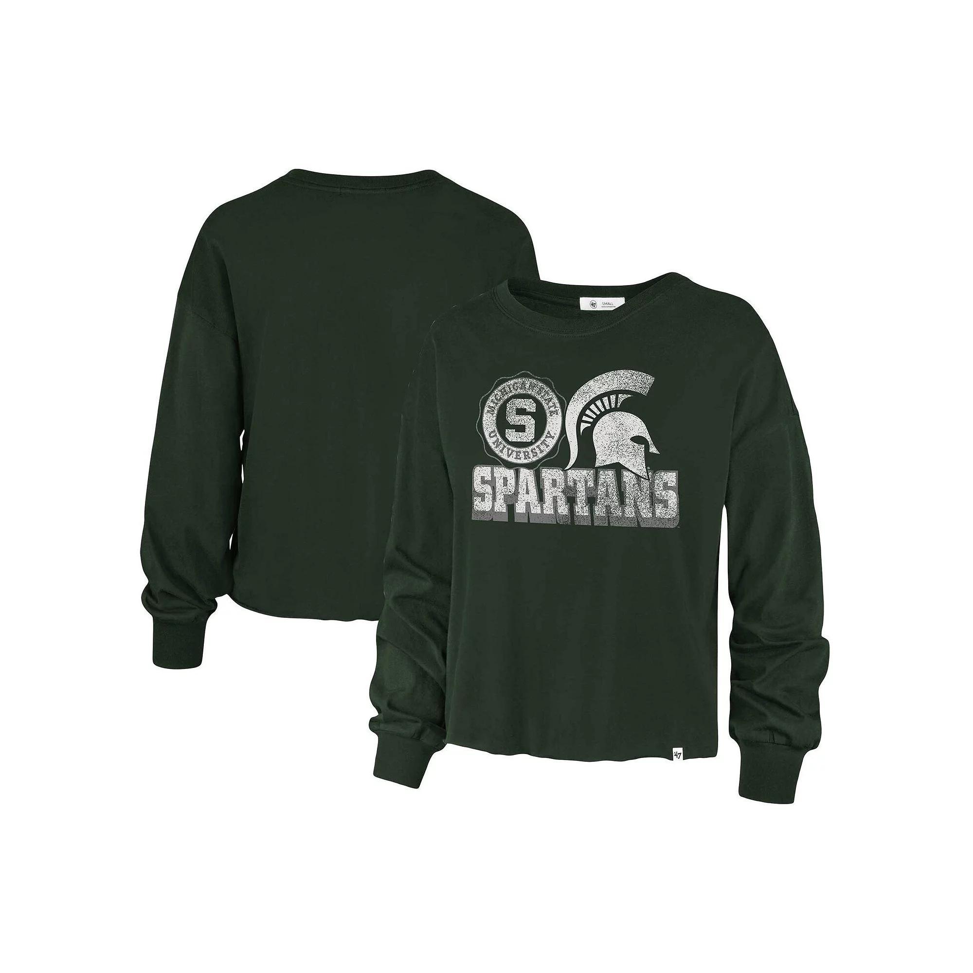 Women's '47 Green Michigan State Spartans Bottom Line Parkway Long Sleeve T-Shirt, Size: XL Product Image